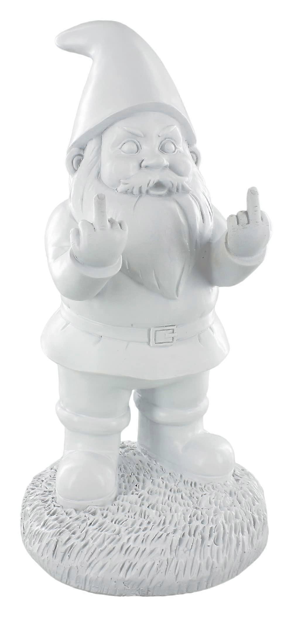 GNUDE GNOMES - Middle Finger Unpired Dwarf, 12.5, Paint your own dwarf - garden Funny dwarfs to be painted for adults, polyresin open or closed