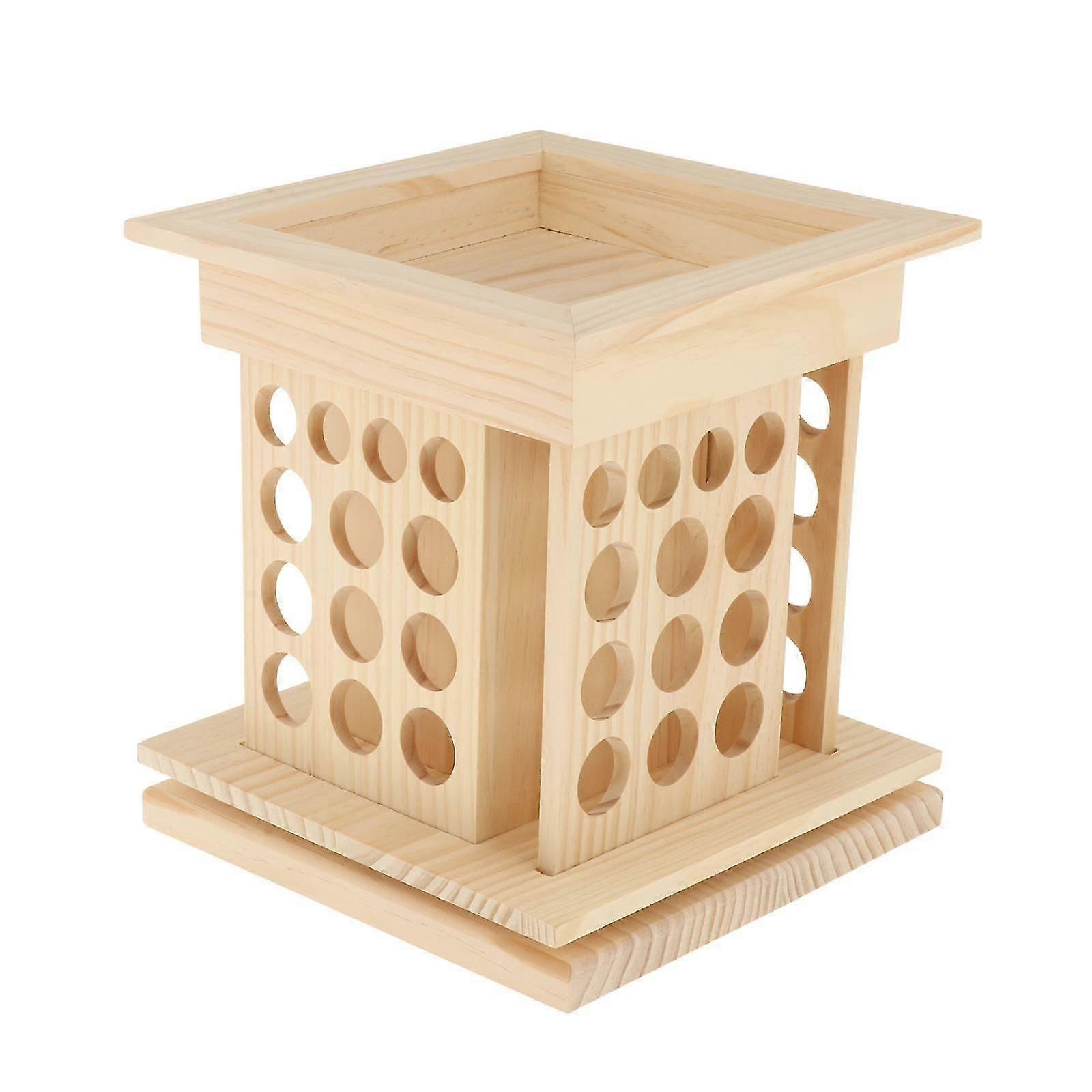 Essential Oil Storage Wood Rotating 52 Slots Aromatherapy Organizer Holder