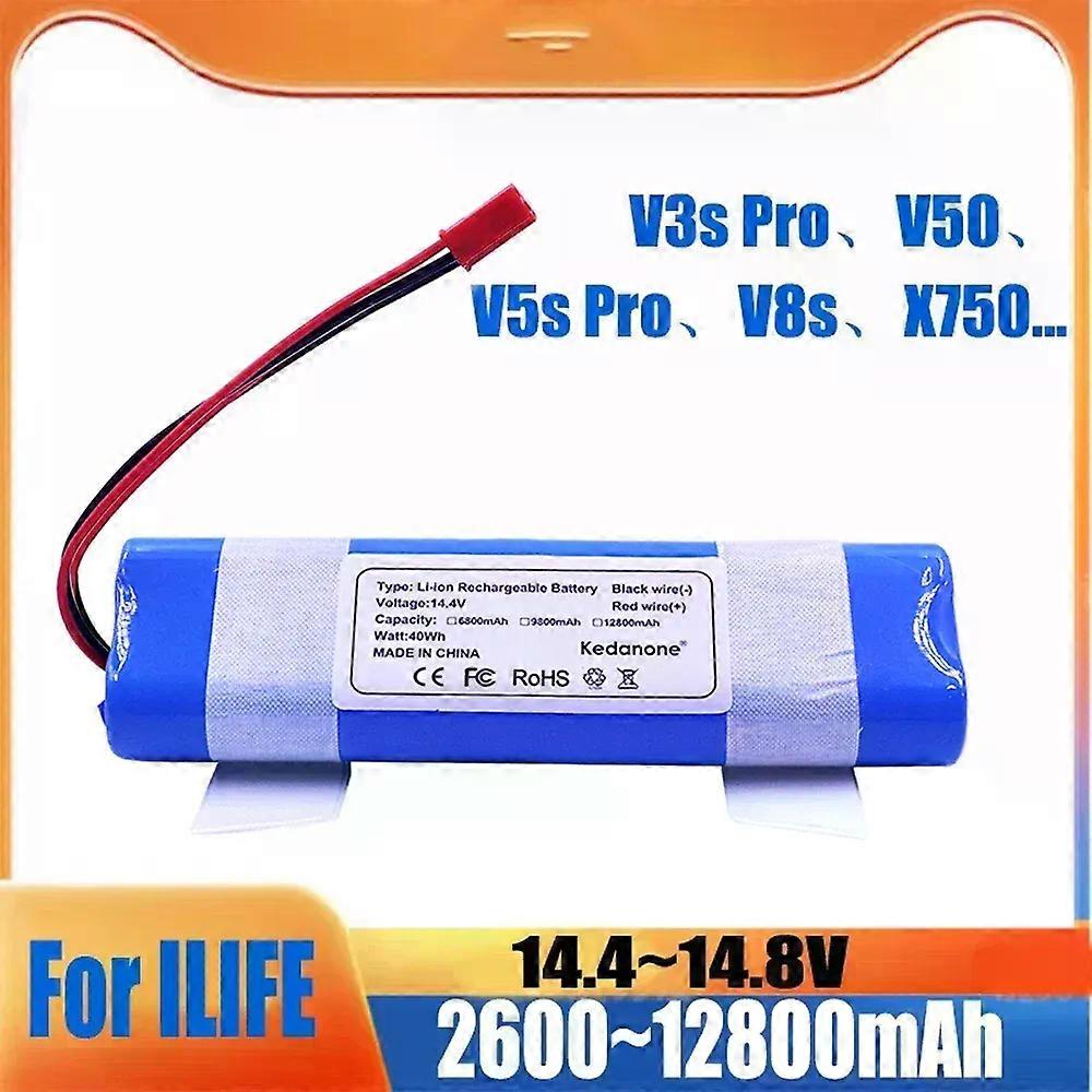 Applies to Original Li-lion Battery for ILIFE V3s Pro, V5s Pro, V8s, V8 PlusV80V80 MaxV80 Pro,V3s Max 18650 12800mAh 14.4V PX-B010