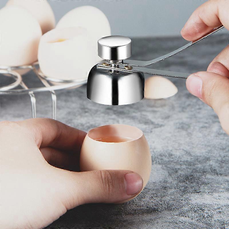 Äggknäckare Topper Äggskalskärare Rostfritt stål Äggknäckeöppnare Remoververktyg för rå / mjukt hårdkokt ägg