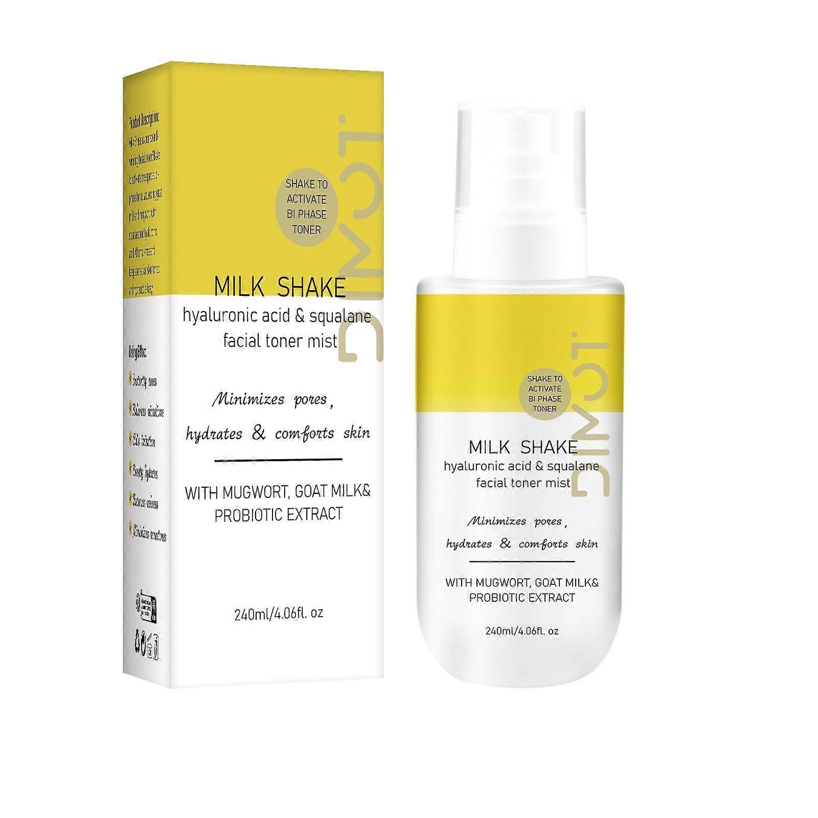 ミルクシェイク ハイドレーティング トナー＆フェイスミスト - ヒアルロン酸＆スクワラン配合 - やさしい使い心地 - 毛穴を引き締め、赤みを鎮めます - アルコールフリー、ノンコメドジェニック 240ml