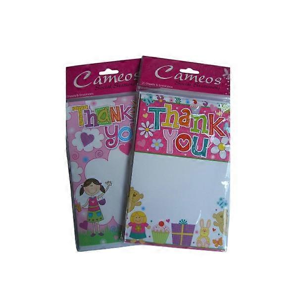 Cameos Flower Thank You Card (Pack of 20)
