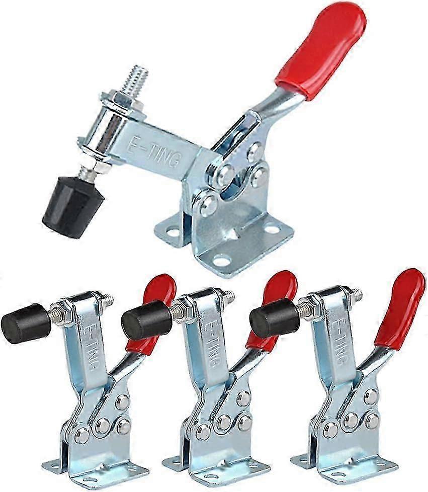 4Pcs Hand Tool Toggle Clamp 201B Antislip Red Horizontal Clamp 201-B Quick Release Tool