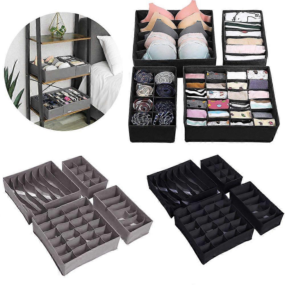 Underwear Drawer Organiser Foldable Clothes Storage Boxes Drawer Organisers 4 Pcs Drawer Dividers Storage Boxes