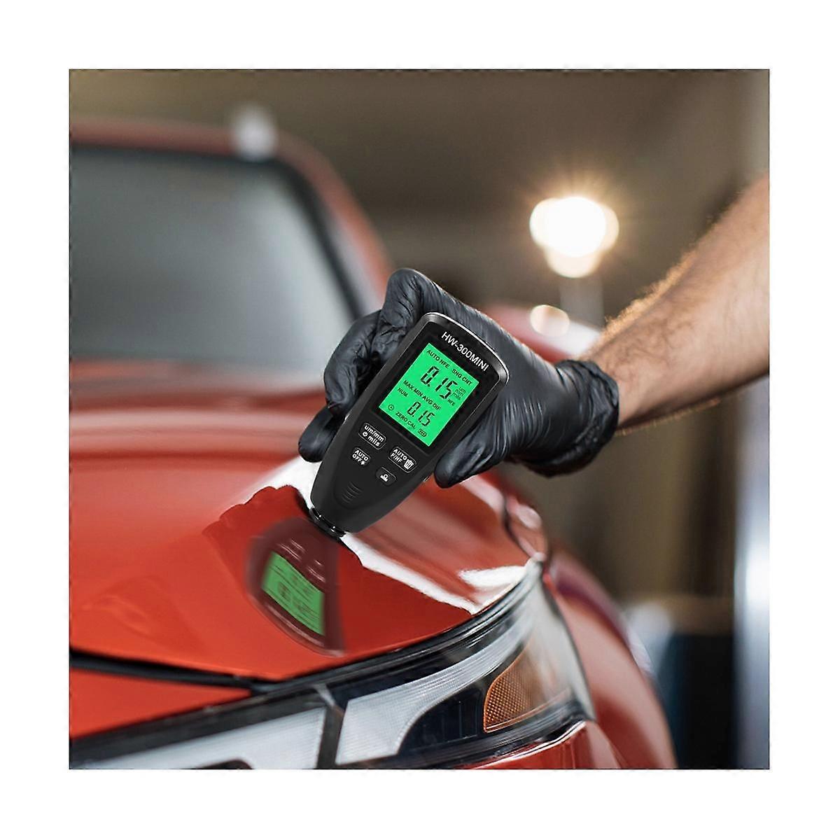 HW300MINI Digital Dickenmessgerät Tester Auto Autolack Messgerät Lackschicht Messgerät Werkzeug Schwarz