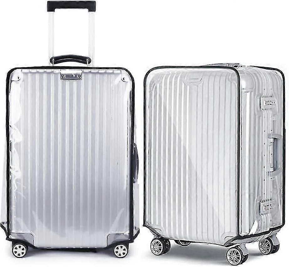 Protetor de capa de mala, 2 peças de capa de mala de PVC transparente, capa protetora de mala lavável de 28 polegadas,