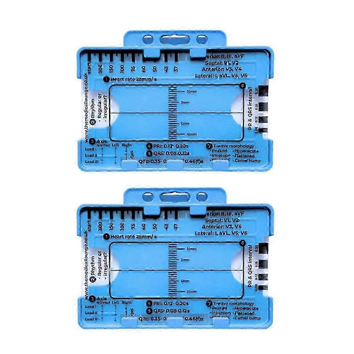 2pcs ECG 7 Step Ruler, Portable ECG/EKG Interpretation Tool