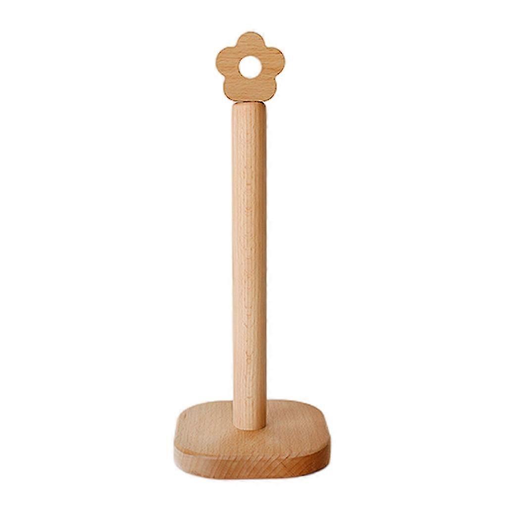 Flower-shaped Adjustable Vertical Paper Towel Holder Stand with Movable Base for Bathroom Storage Organization