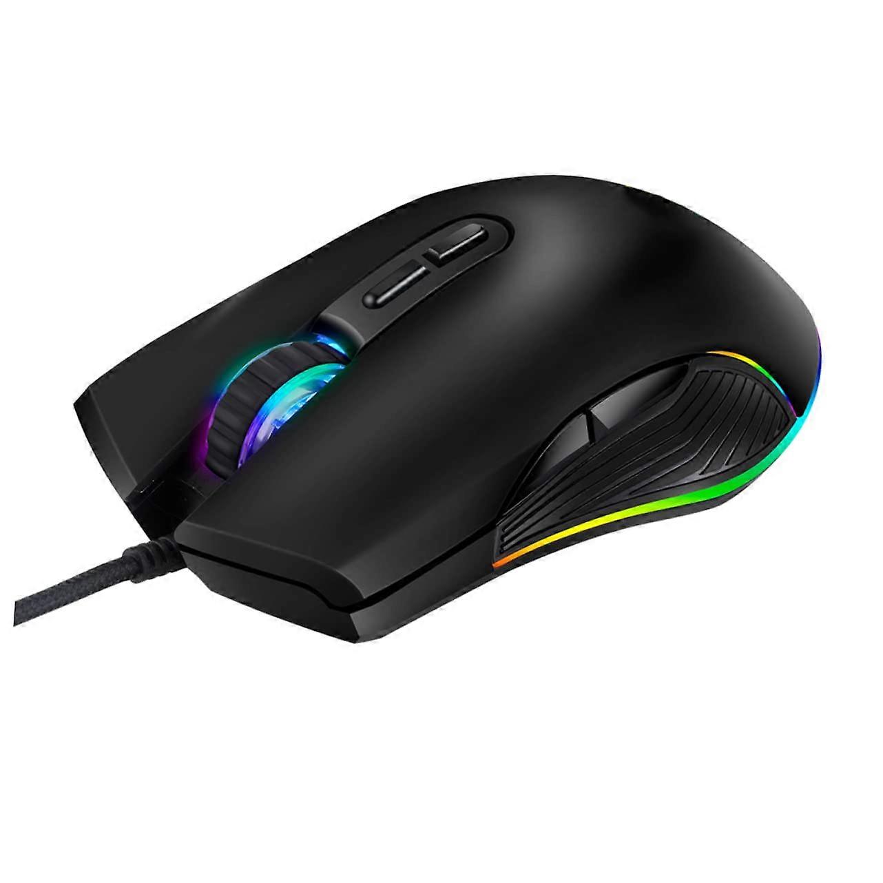 RGB Gaming Mouse Type-c 7 Key Mice for 4 Dpi Settings Ergonomic for Laptop Desktop Computer