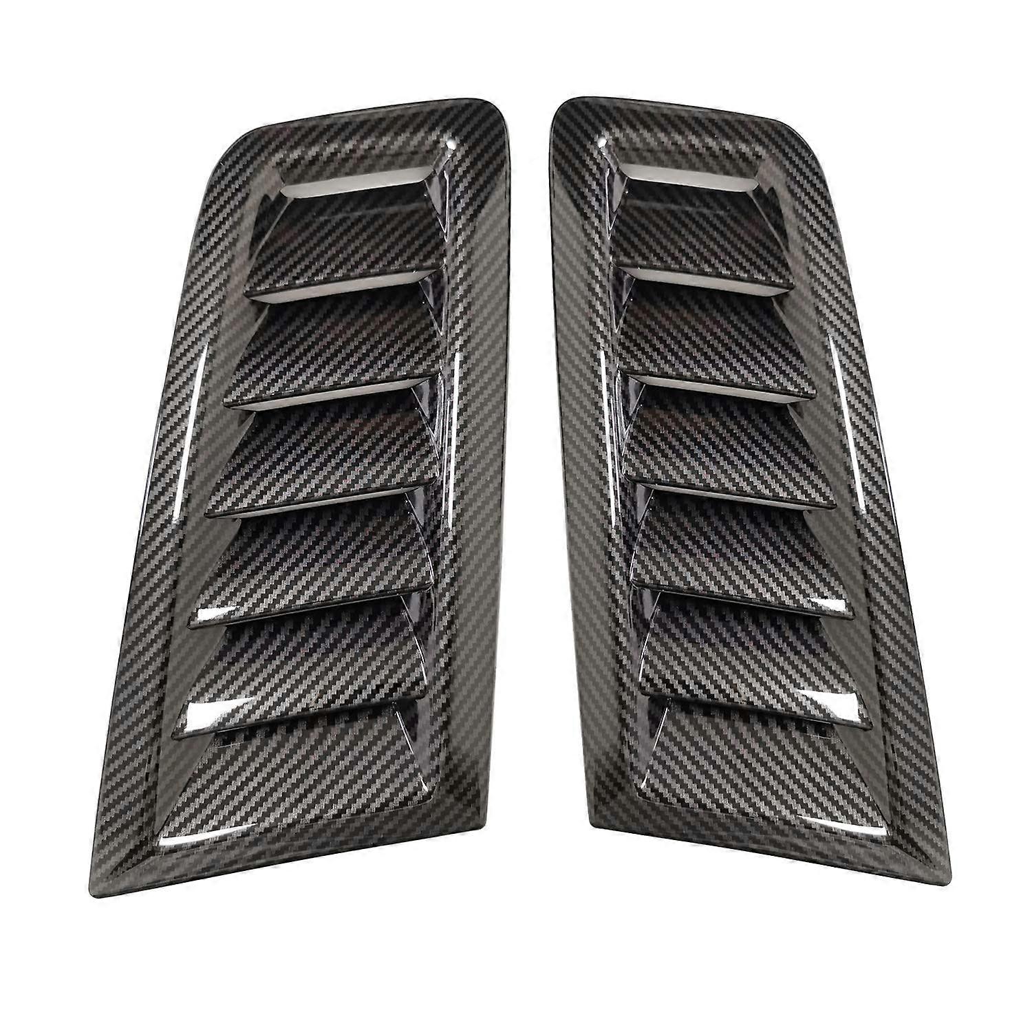 Universal Hood Vent Scoop Kit Compatible with Focus RS ST MK2, Carbon Fiber Look, Air Flow Intake Louvers Trim Cover