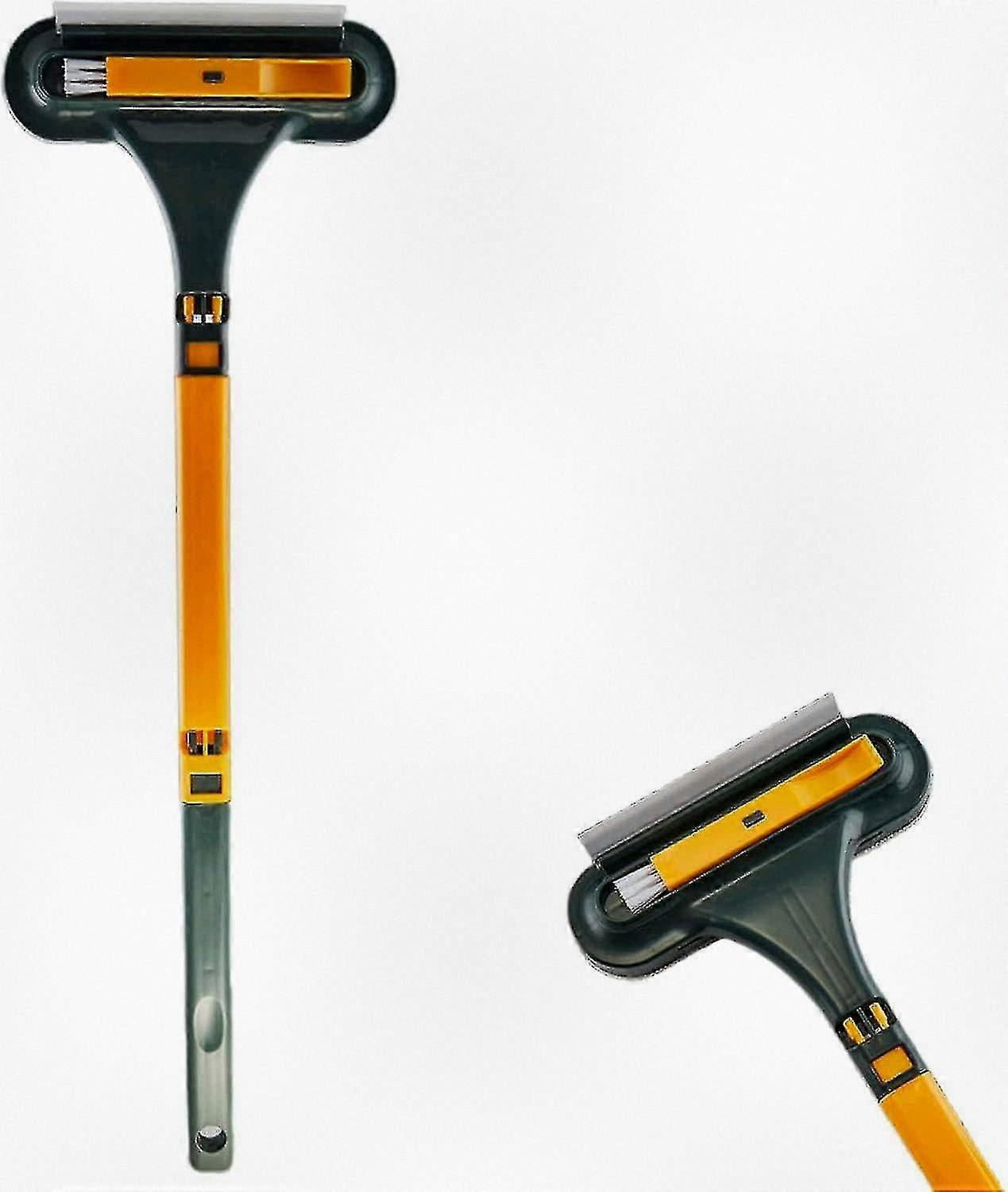 2-in-1 Window Cleaning Brush with Handle, Multi-Purpose Screen Cleaner and Groove Cleaning Tool for Glass Surfaces