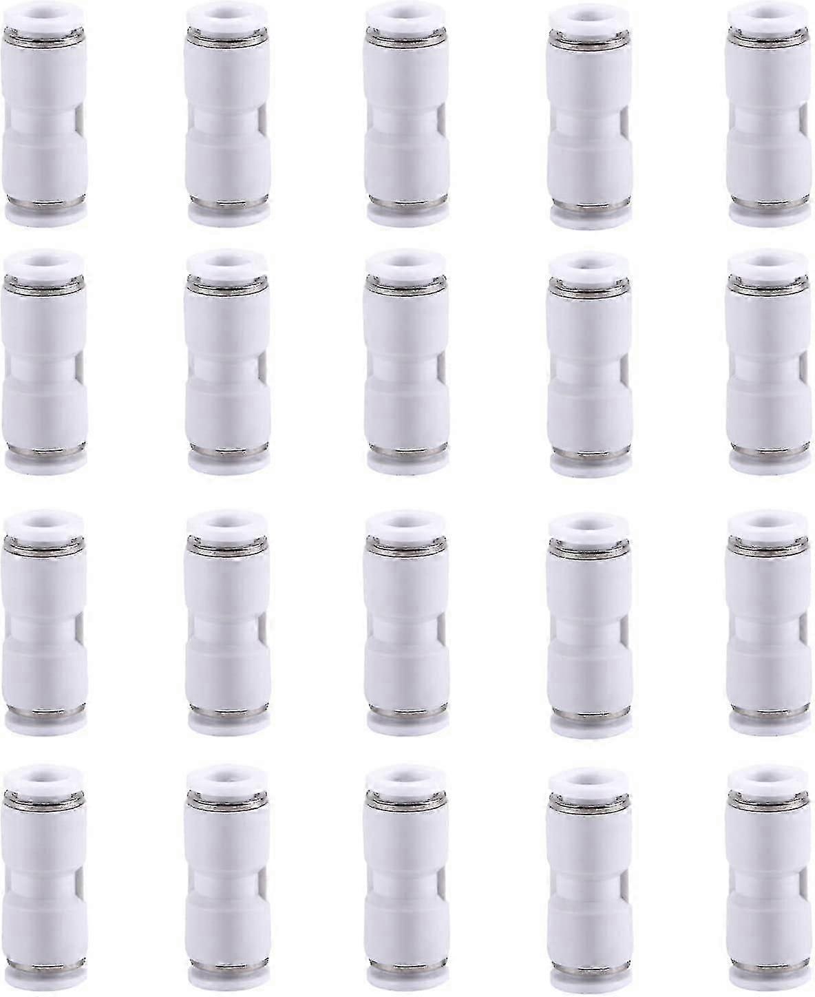 12mmストレート空気圧継手、20個のエアライン継手コネクタ、プラスチックプッシュクイックコネクトカップリング、パイプチューブ用エアツールアクセサリー、ホワイト