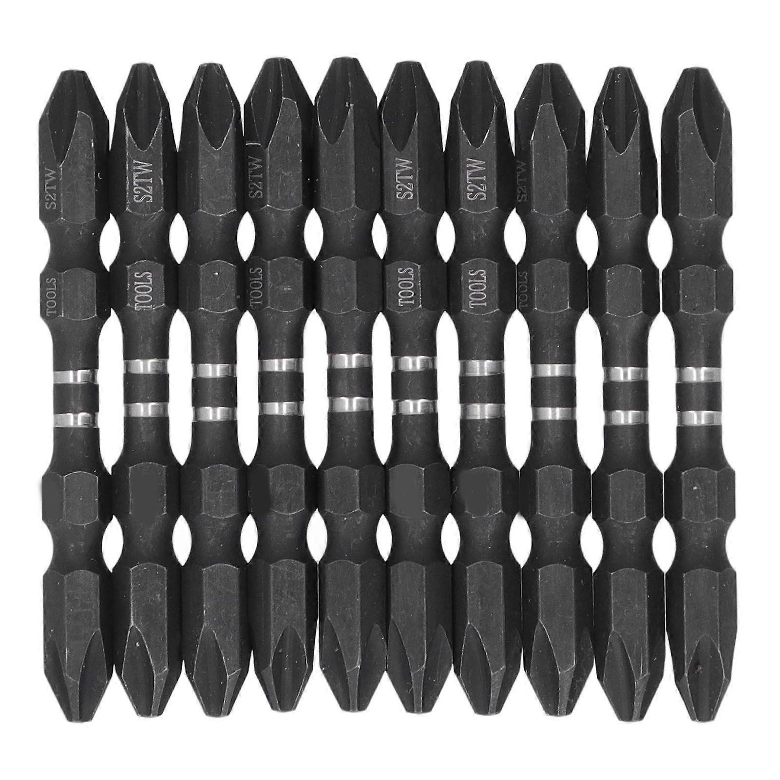10Pcs Screwdriver Bit Double Ended Magnetic PH2 1/4in Hex Shank Hand Tool Set Kit