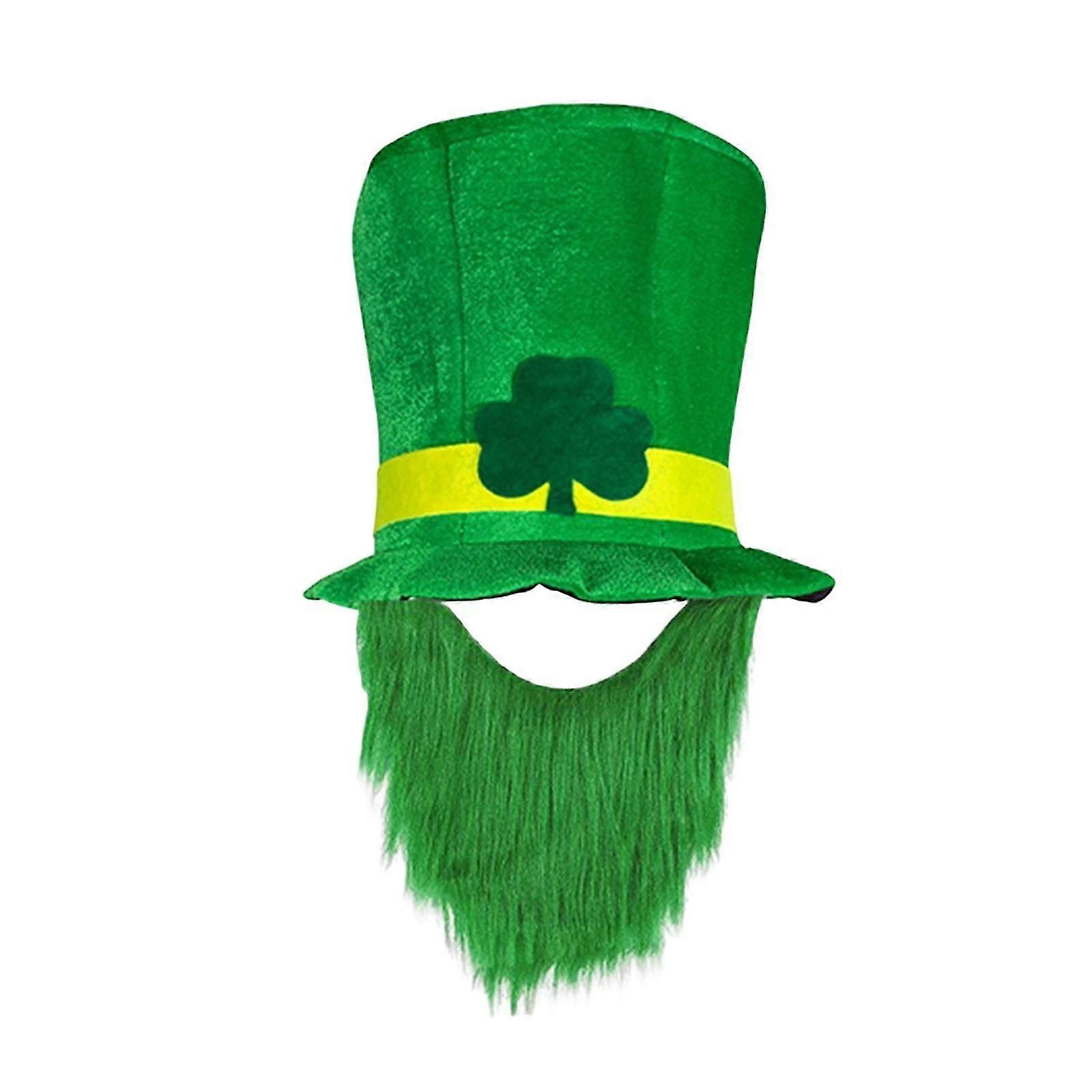 ST Patricks day Hat for Adults W/ Beard Costume Rectangular