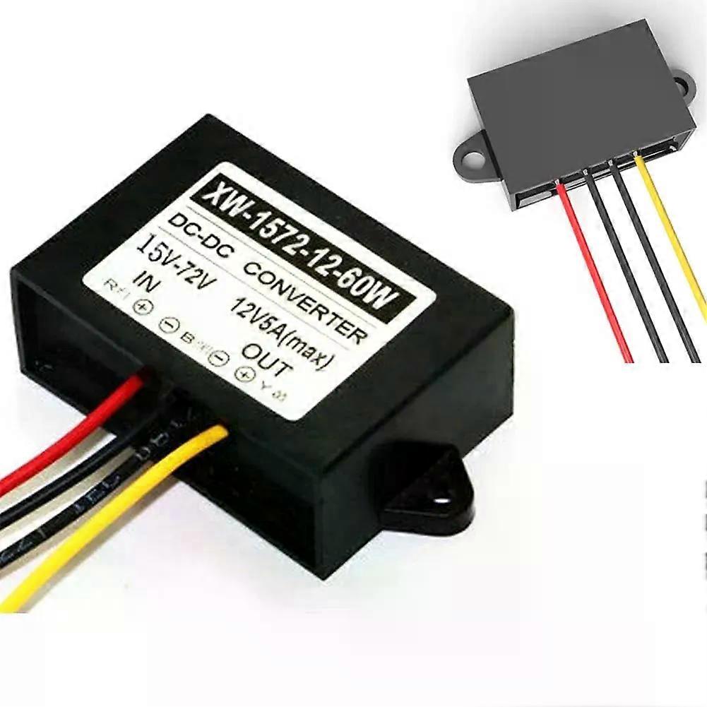 DC15-72V Step Down to 12V 5A 60W Voltage Regulator Buck Converter Reducer Power Converter Waterproof Module Transformer for Car