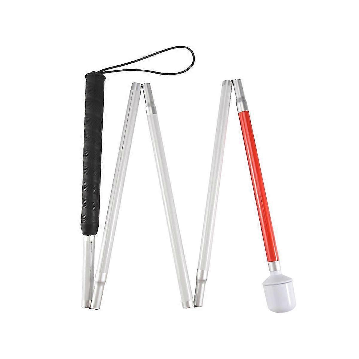 Aluminum 4-Sec Folding Cane with Rolling Tip for Blind Walking Stick