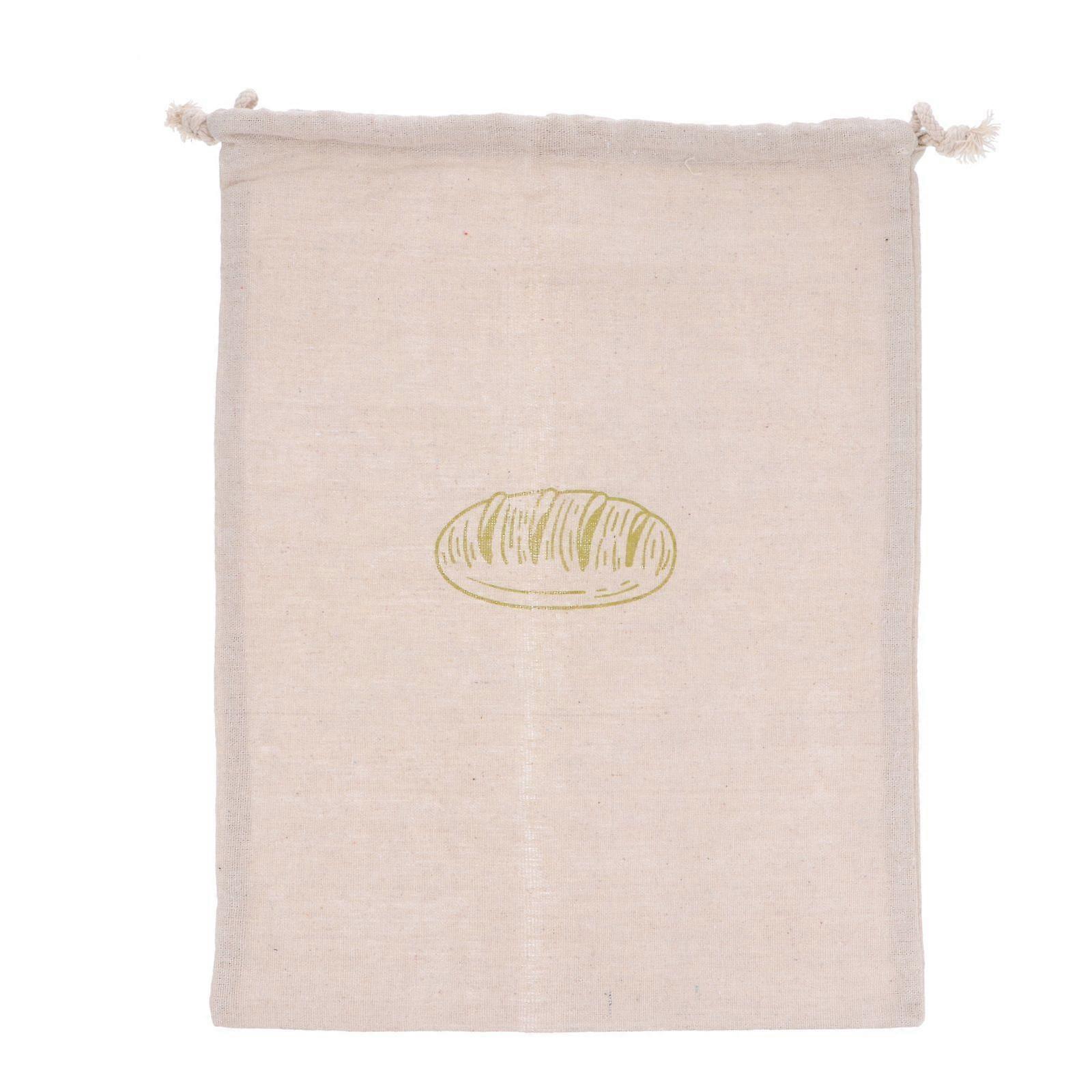 1Pc Durable Linen Bread Pouch Unbleached Bread Bag Loaf Bag Drawstring Pouch