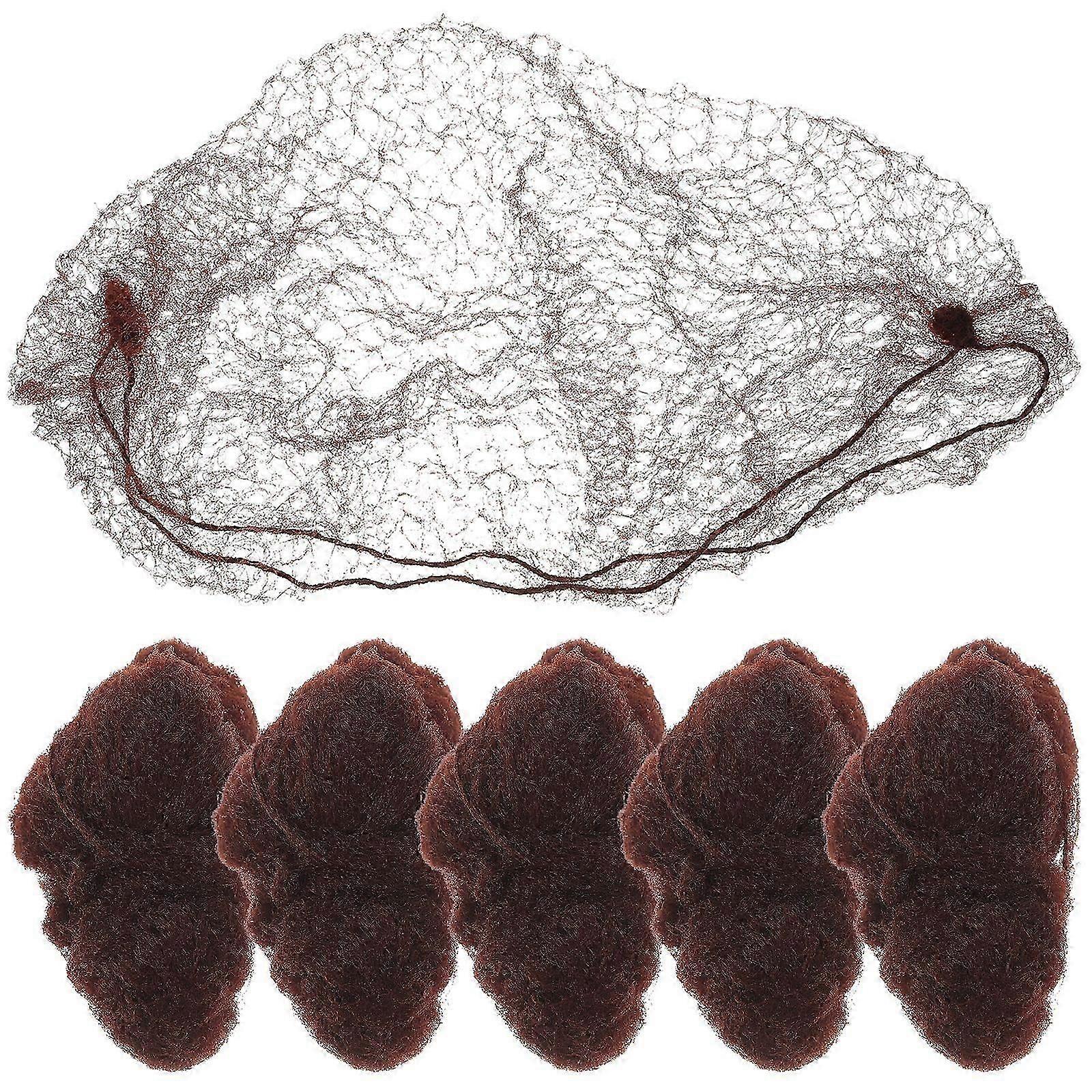 50pcs Hair Nets Invisible Elastic Mesh (Coffee)