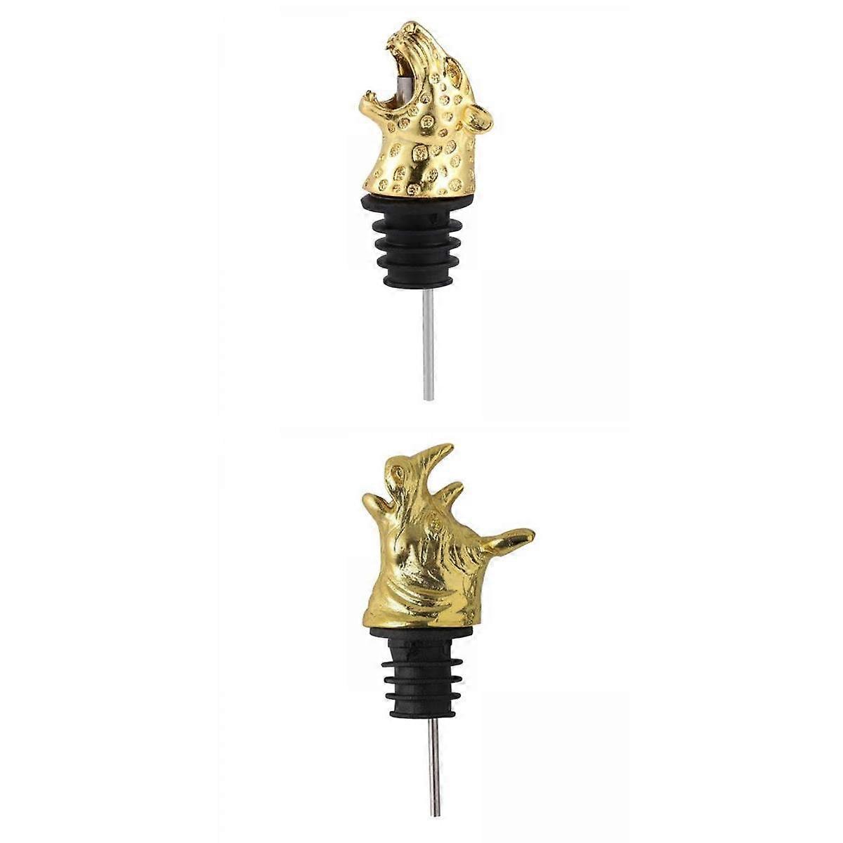 2 Pieccs Zinc Alloy Wine Aerators Pourer Wine Stopper Bottle Pourer