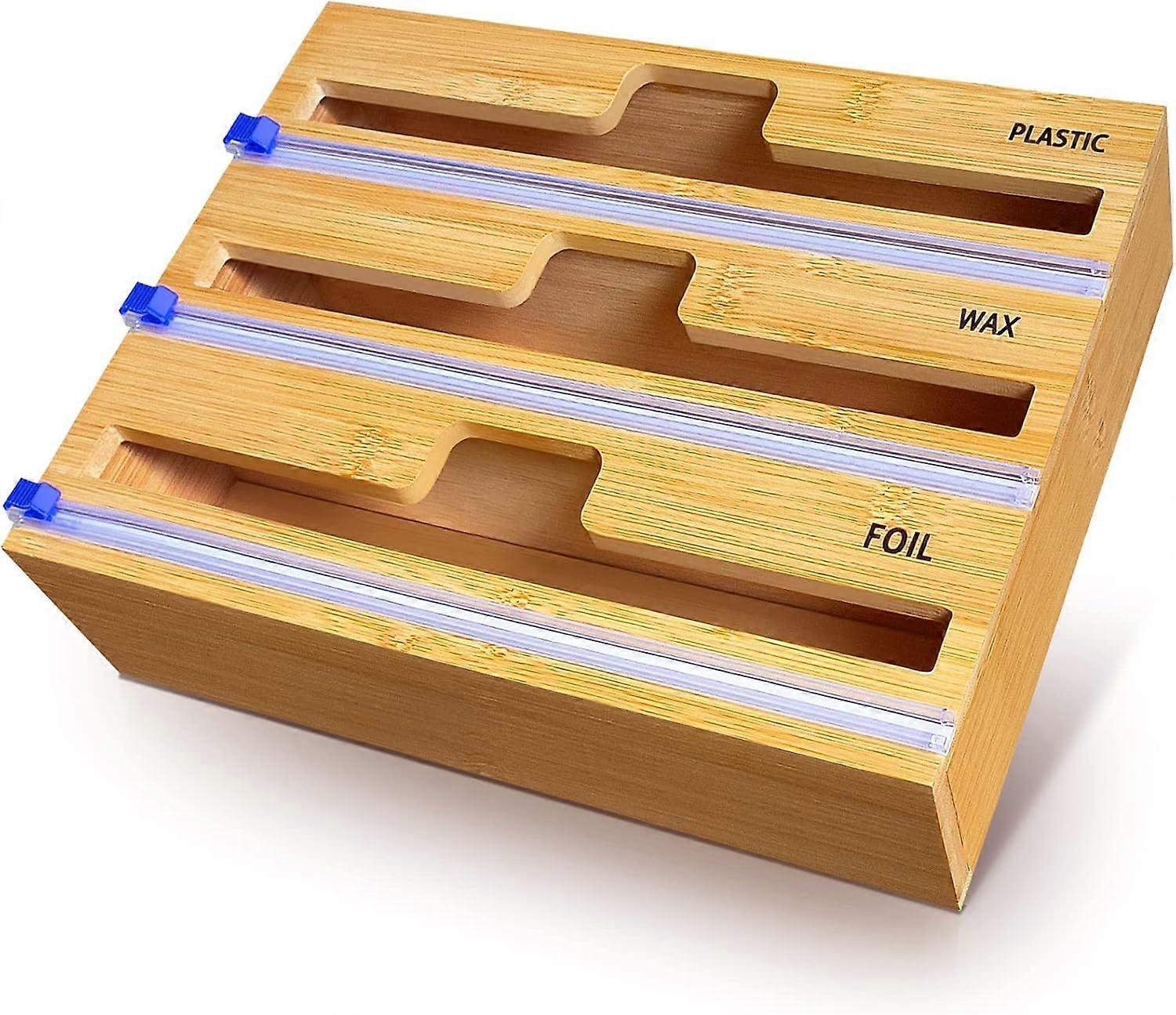 Engraved Labels On A Bamboo Organizer For An Instantly Recognizable And Organized Kitchen Space, Complete With Easy-To-Cut Features