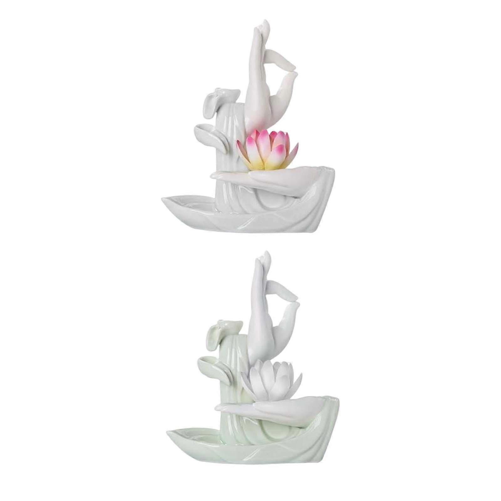 Ceramic Backflow Incense Cone Burner Set - Handcrafted Elegance
