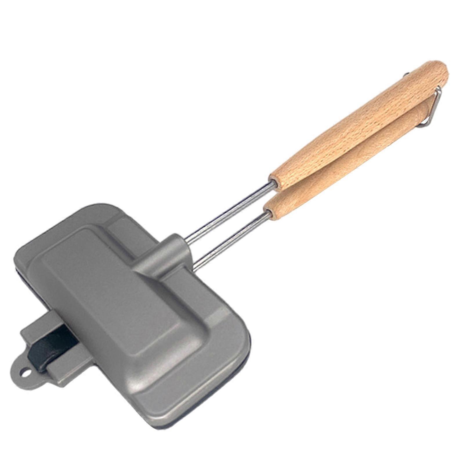 Double-Sided Sandwich Pan Non-Stick Foldable Grill-Frying Pan for Bread Toast-Breakfast Machine Pancake-Maker Kitchen