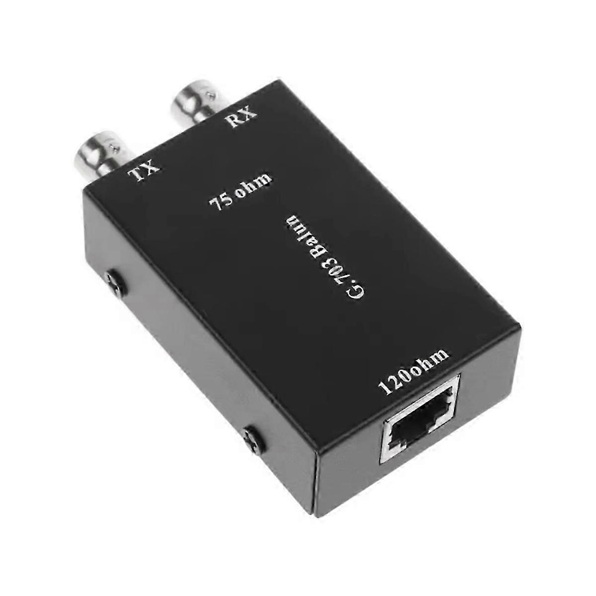 2.048Mbps G703 Coaxial BNC to RJ45 mitter E1 Converter Balance to Unbalance 75 Ohm to 120 Ohm I