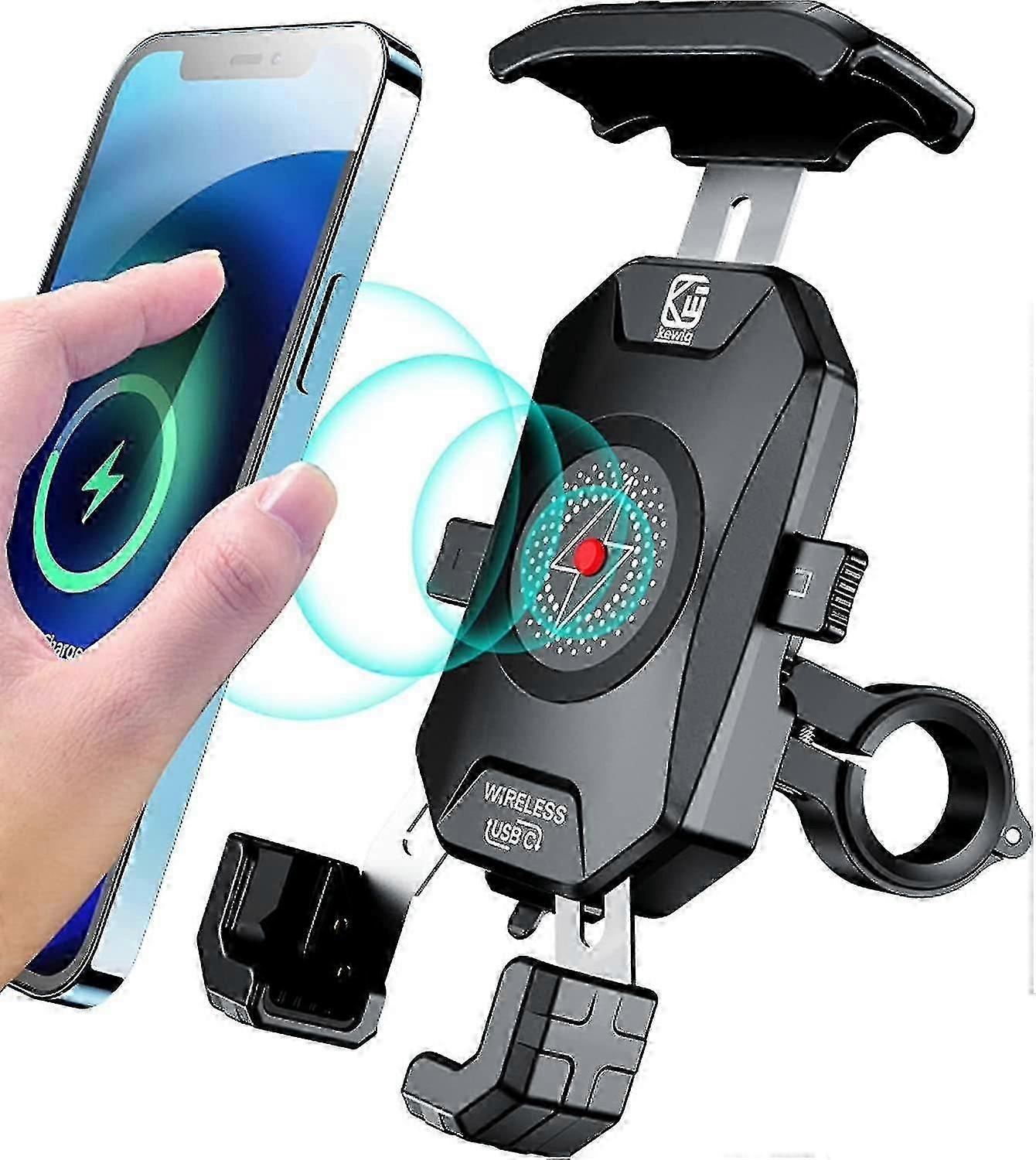 Motorcycle Phone Mount, Bike Phone Holder, One-touch Automatically Lock Quick Release Handlebar Cell Phone Holder