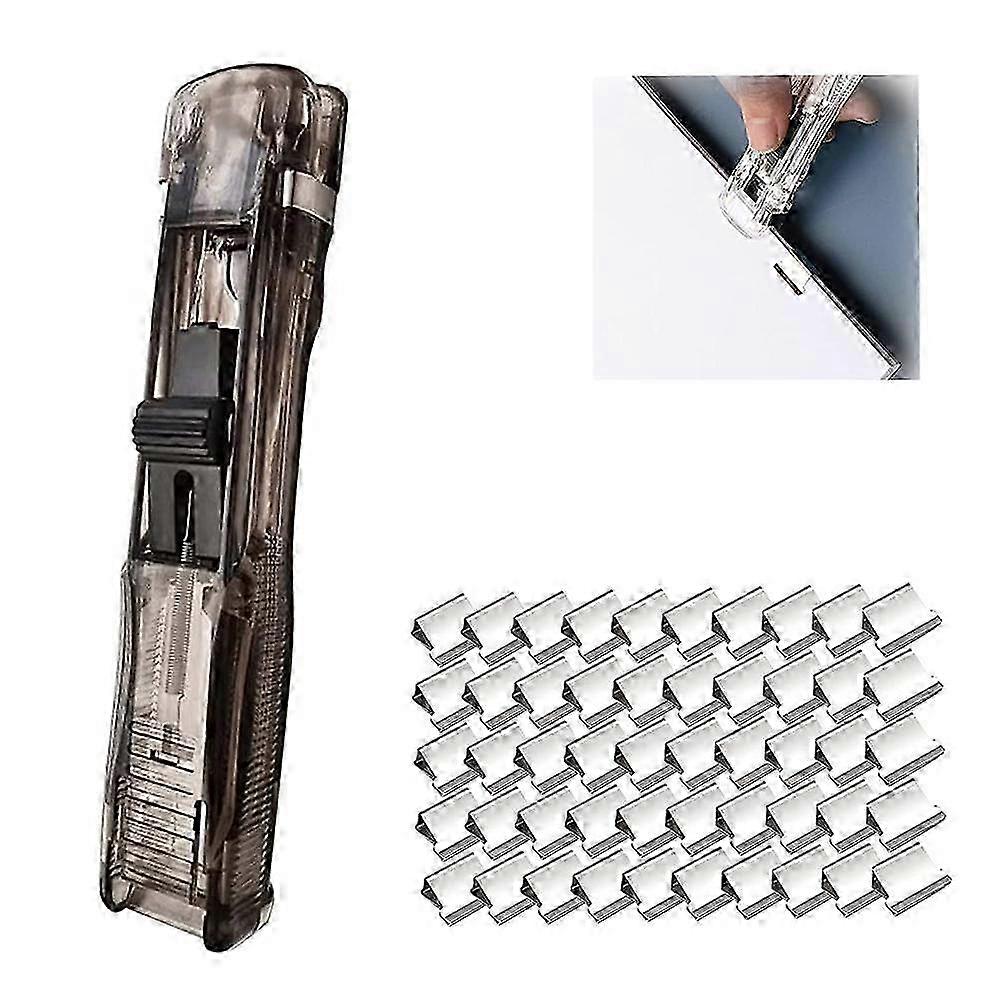 Mini Push Stapler Set with 50 Reusable Staples for Office & School
