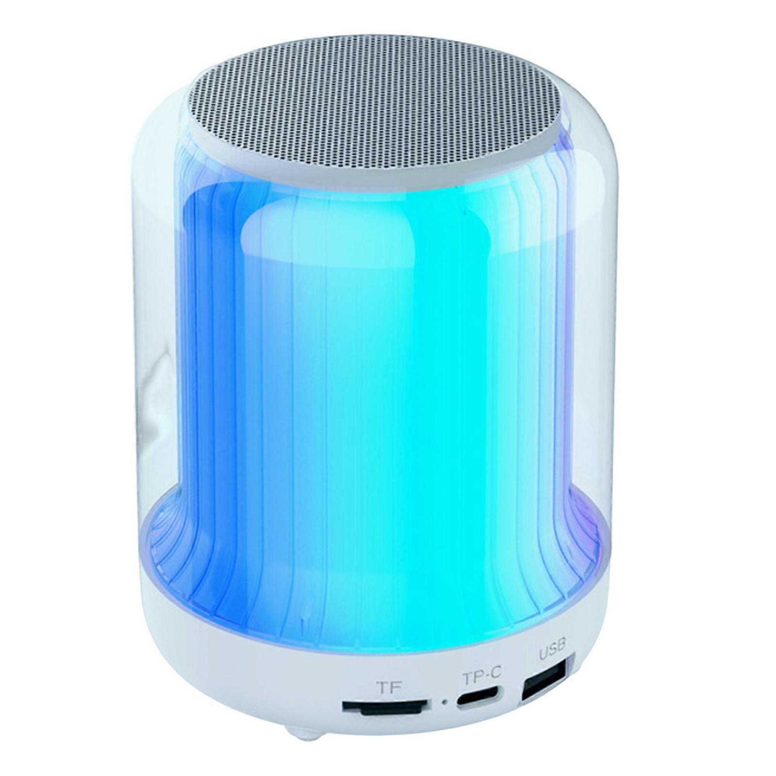 Colorful Night Light With Wireless Bluetooth-compatible TF Card Speaker Smart Portable Colors LED Desk Table Lamp  White