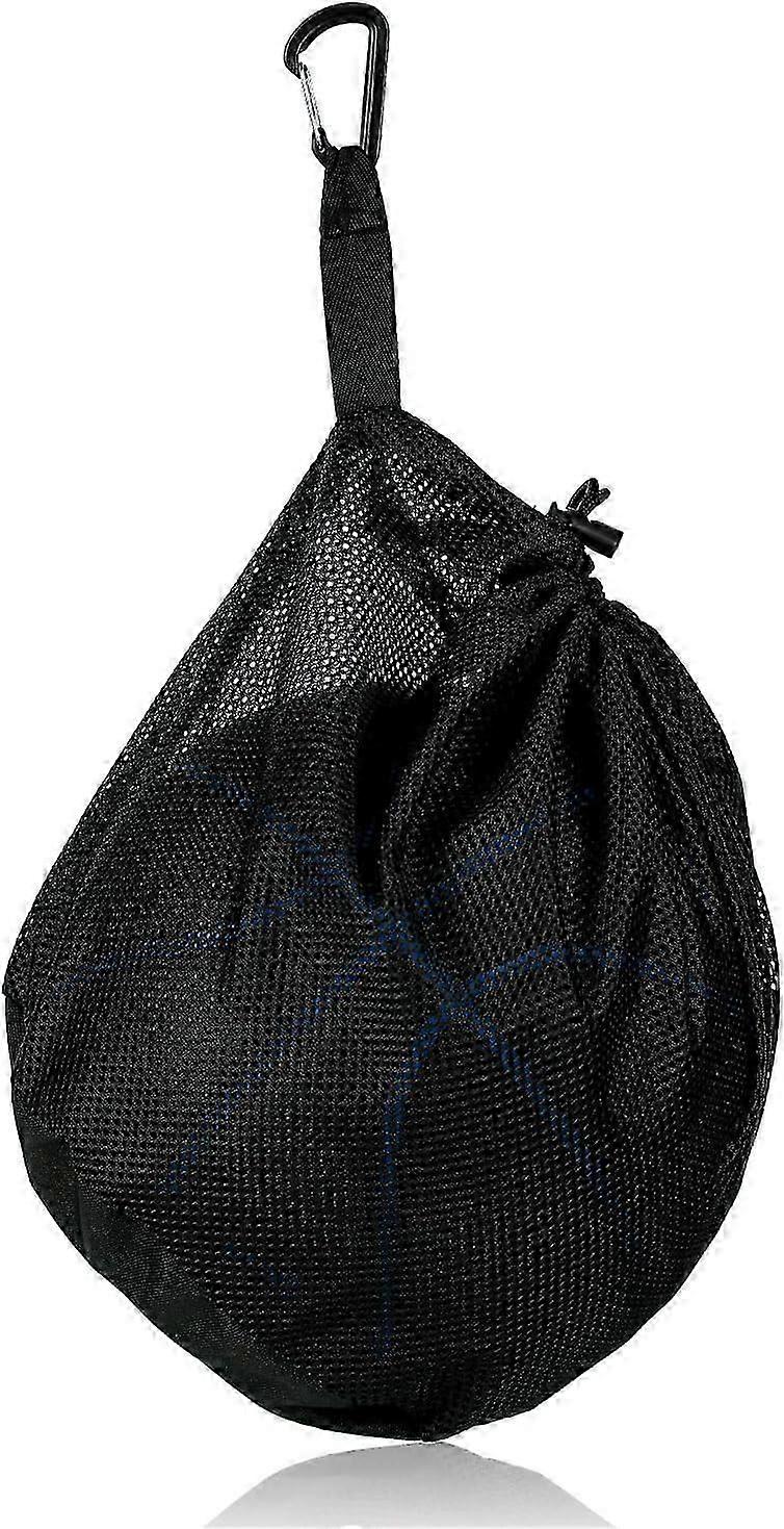 Single Ball Bag With Zipper Pocket, Mesh Carry Bag Drawstring Ball Storage Net