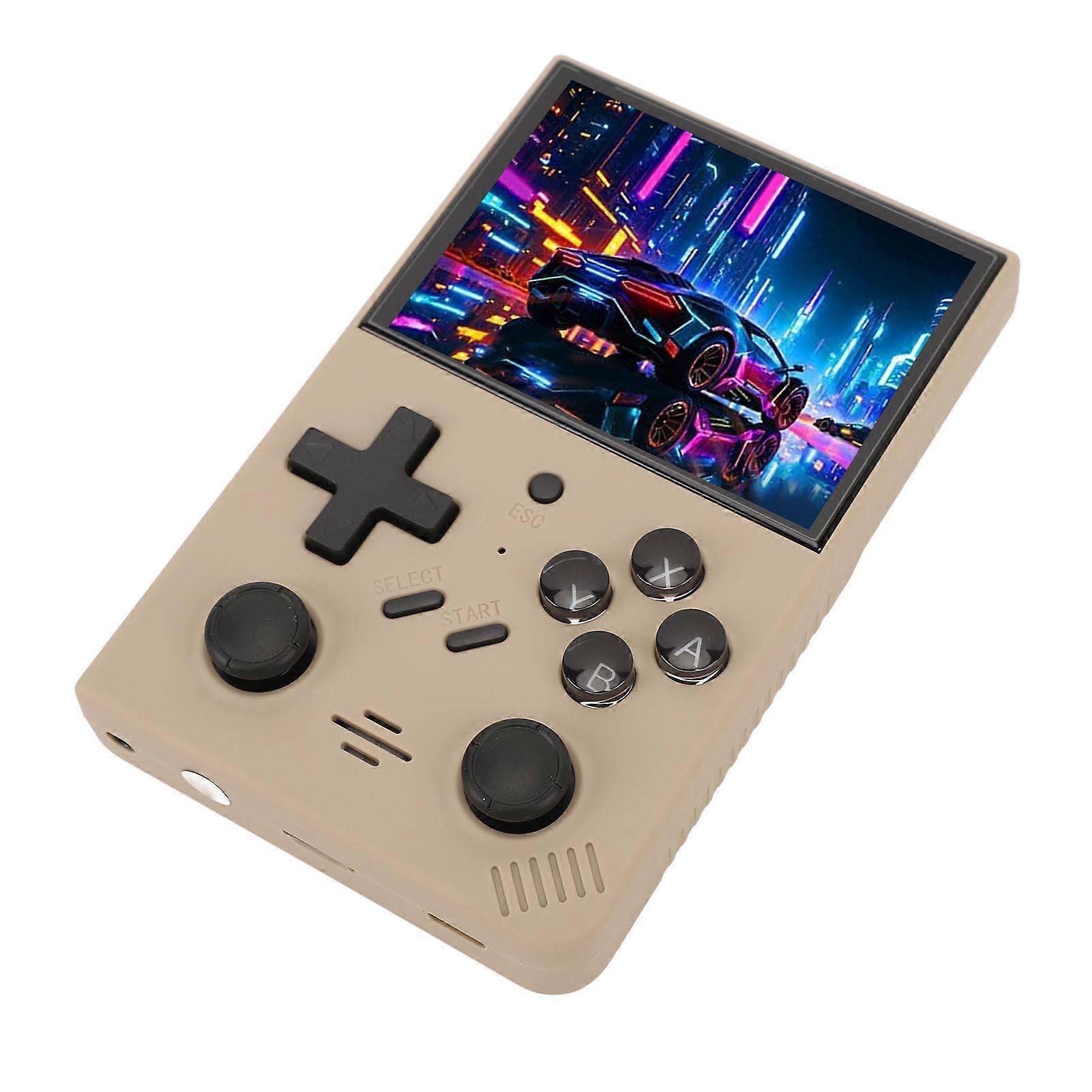 Handheld Game Console 3.5in IPS LCD Display 4 Core 1.5 GHZ Pocket Gaming Console for Home Outdoor Travel Grey 64G More Than 10000 Games