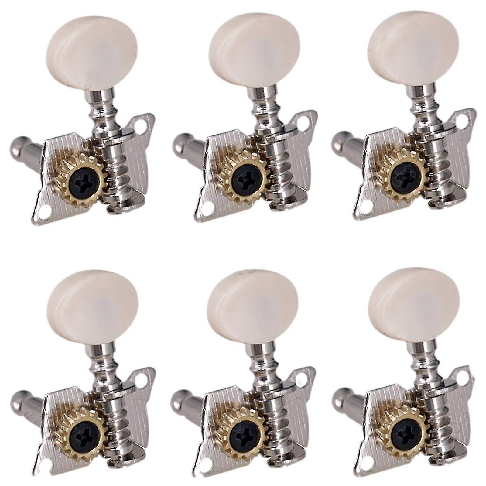 Guitar Tuners String Tuning Pegs Key Machine Head Silver White for 3R 3L Tunings
