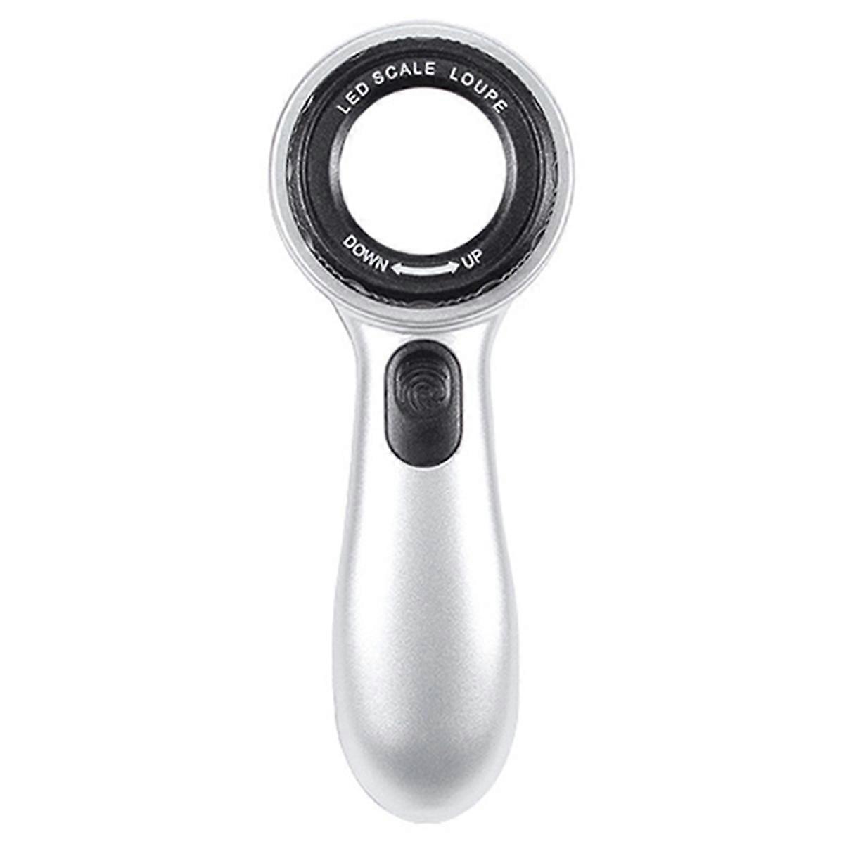 Rechargeable 30X Handheld Magnifying Glass with LED Lights Illuminated Magnifier 4 Light Modes Scal