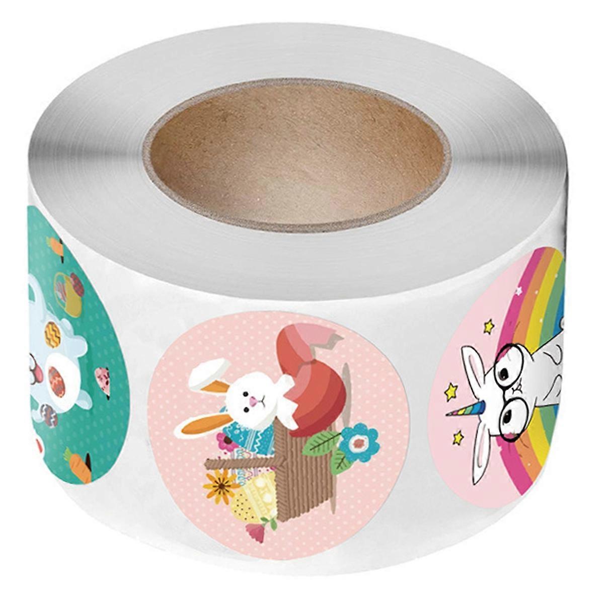 1 Roll Easter Bunny present Wrapping Stickers Easter Bunny Design Sealing Stickers