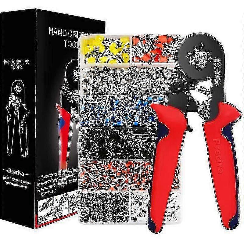 Crimping Tool With 1200 Insulated Crimp Terminals From 0.25mm To 10mm. Electrician's Pliers  Tools  Electrical Terminals (crimper + 1200 Lugs)