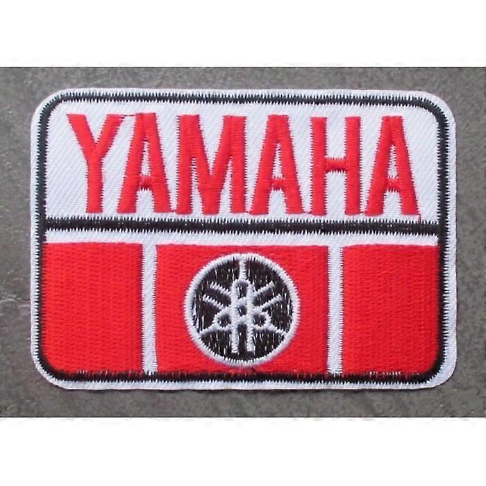 Patch - Yamaha - Rectangular - Red and white - 8.5 x 6 cm - Iron-on