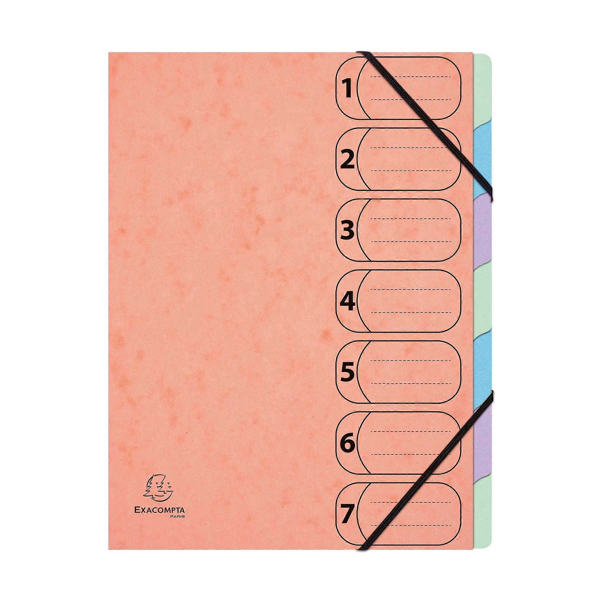 Exacompta 56560E 8x Clasificard Harmonika 7 comp A4 AQUAREL