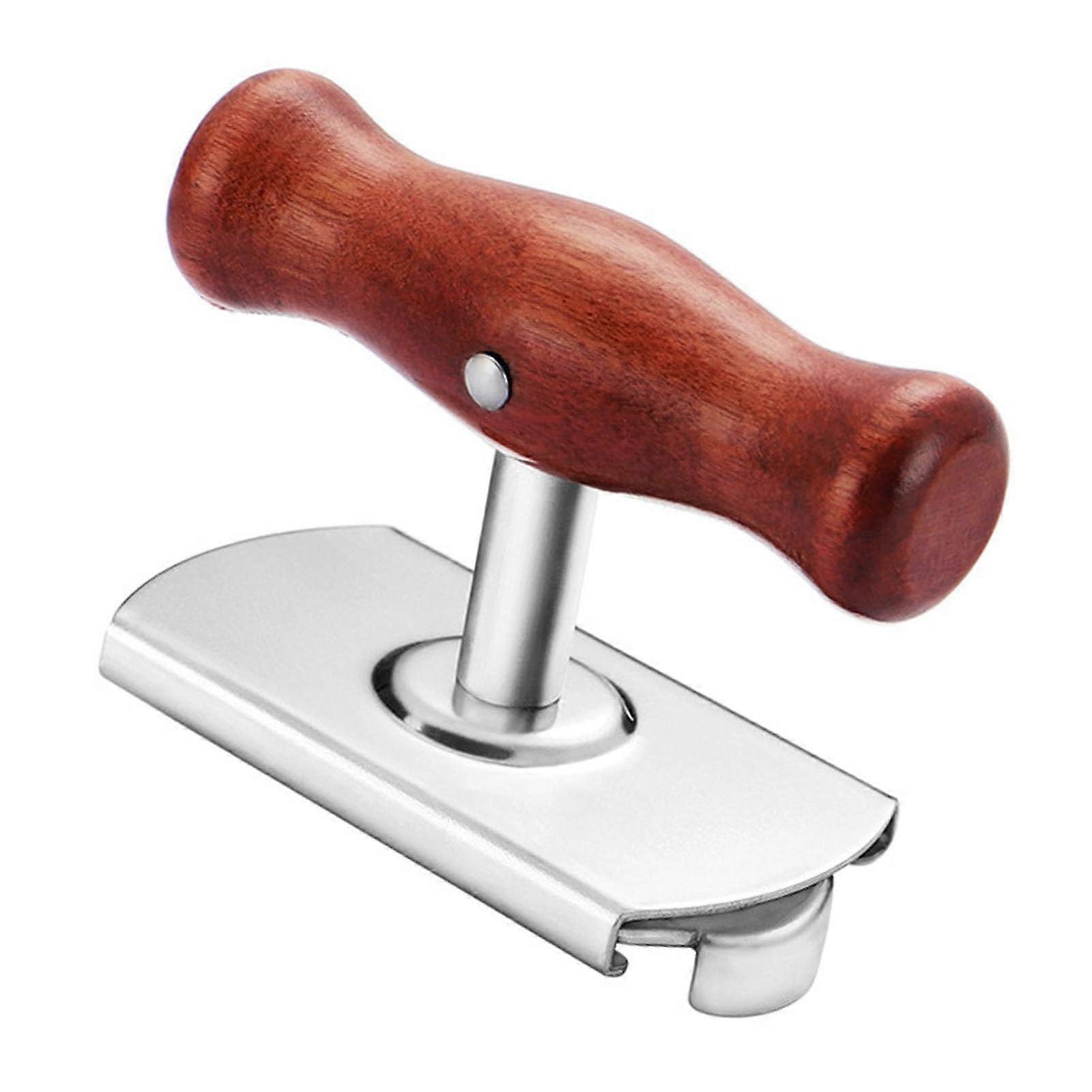 Stainless Steel Can Opener with Wooden Handle, Easy Twist Off, Multifunction Bottle Opener, Versatile and for Camping, Picnics