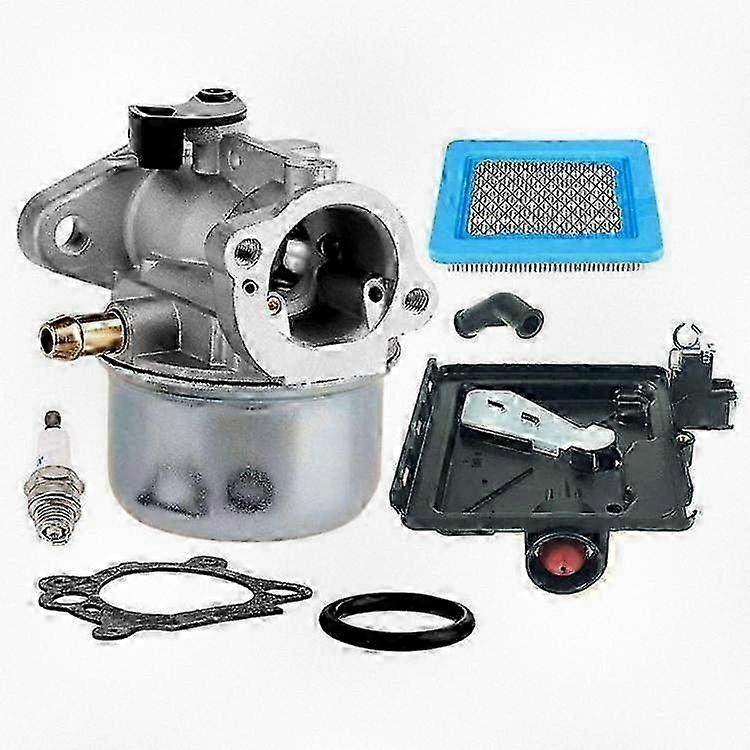 Replacement Carburetor Kit with Air Filter and Spark Plug for Briggs & Stratton Lawn Mower