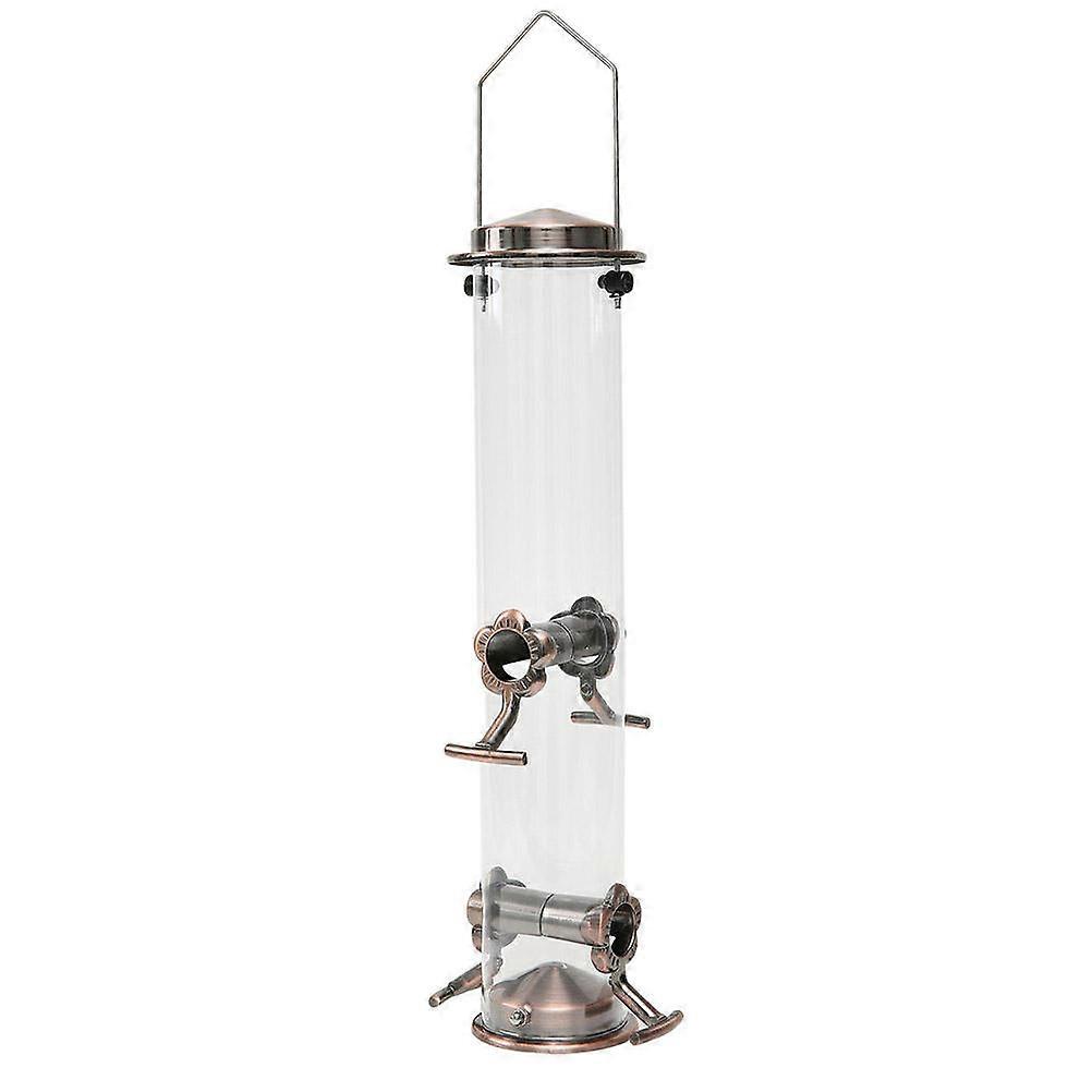 Practical Hanging Metal Bird Feeder with Large Capacity for Outdoor Use Stainless Steel and PVC