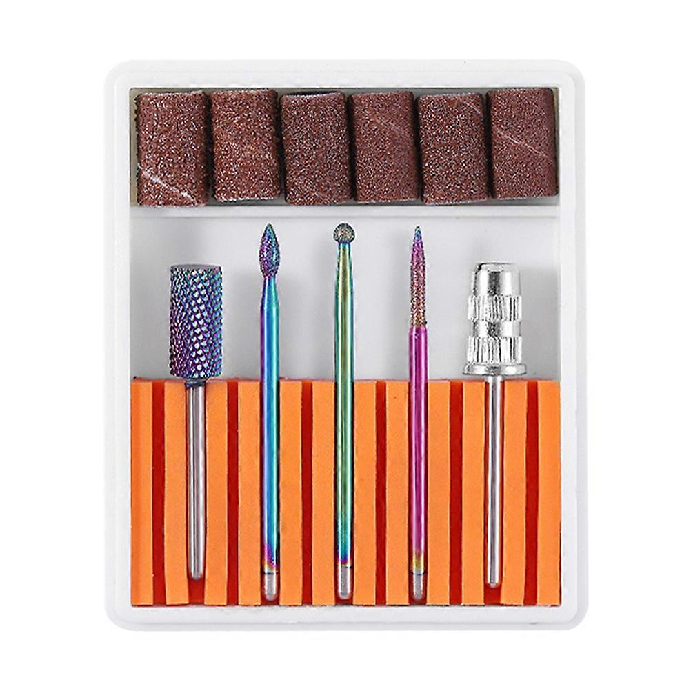 Cuticle Cleaning Drill Bit Tungsten Steel Nail Cuticle Drill Head Professional Manicure Drill Grinding Tool Home Salon Use 6.5x5.5cm 1Set