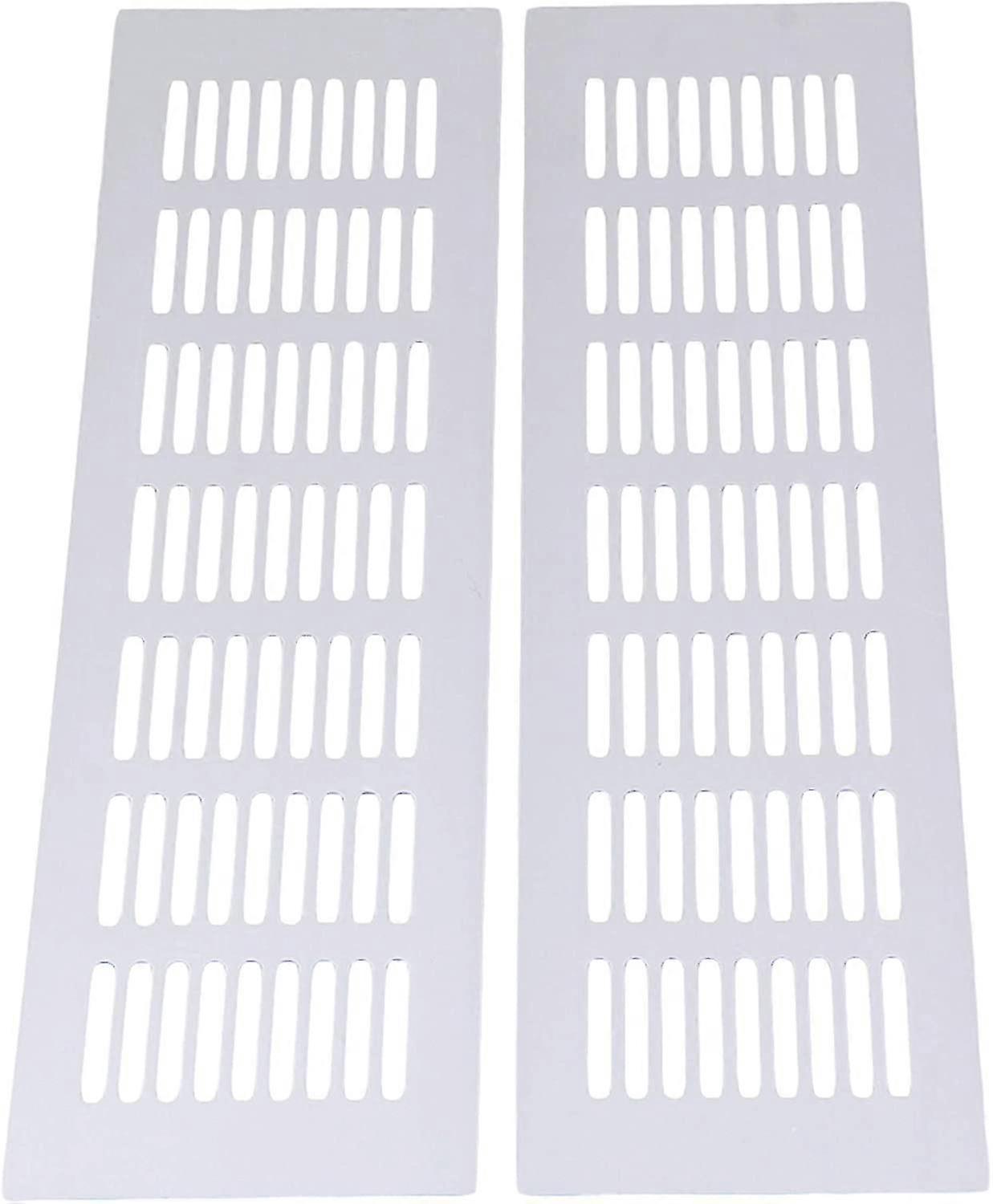 Grille de ventilation en aluminium argenté adaptée à diverses applications - 80 x 300 mm, vendue en paquet de 2
