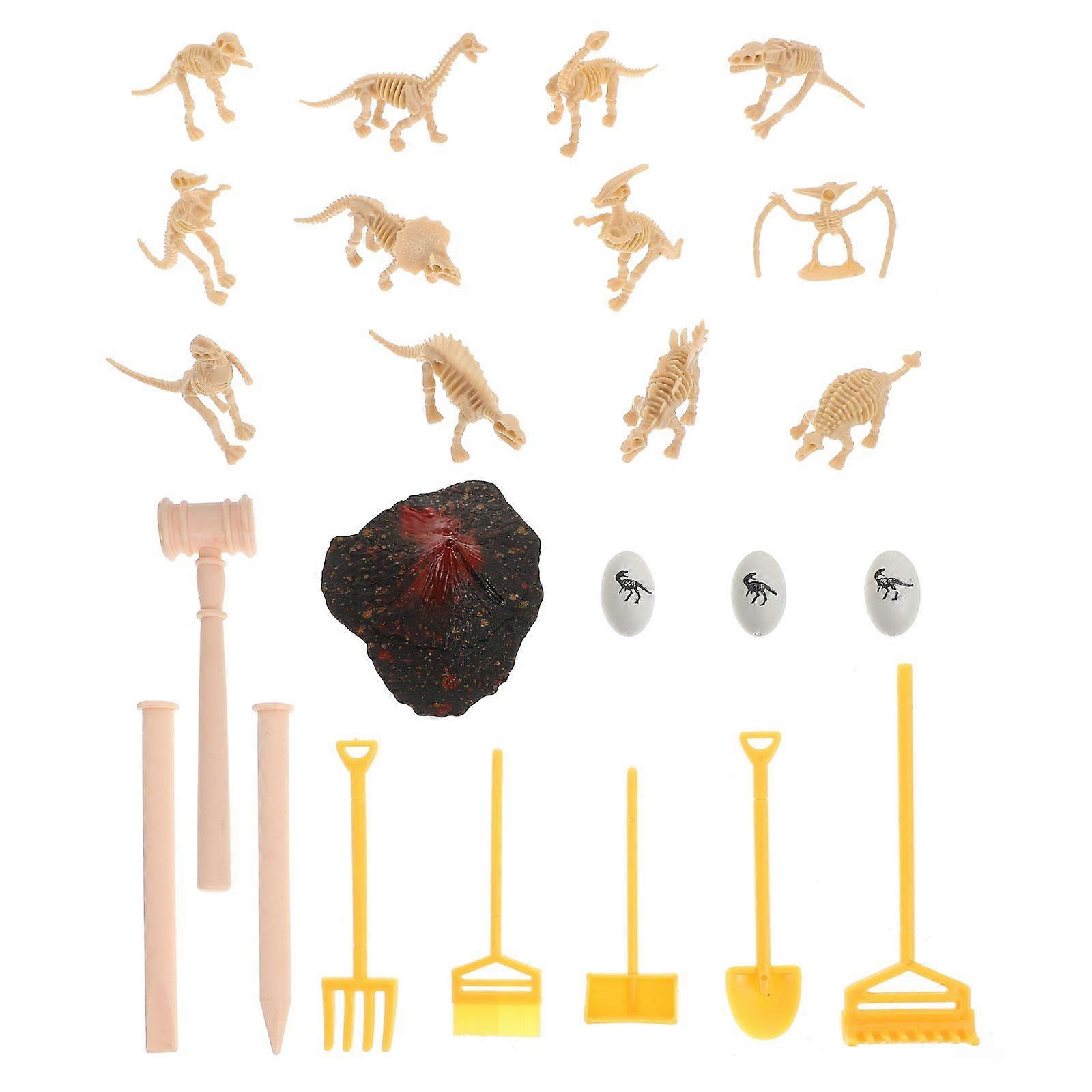 24Pcs Dinosaurs Skeletons Models Children's Archaeological Toys Teaching Models