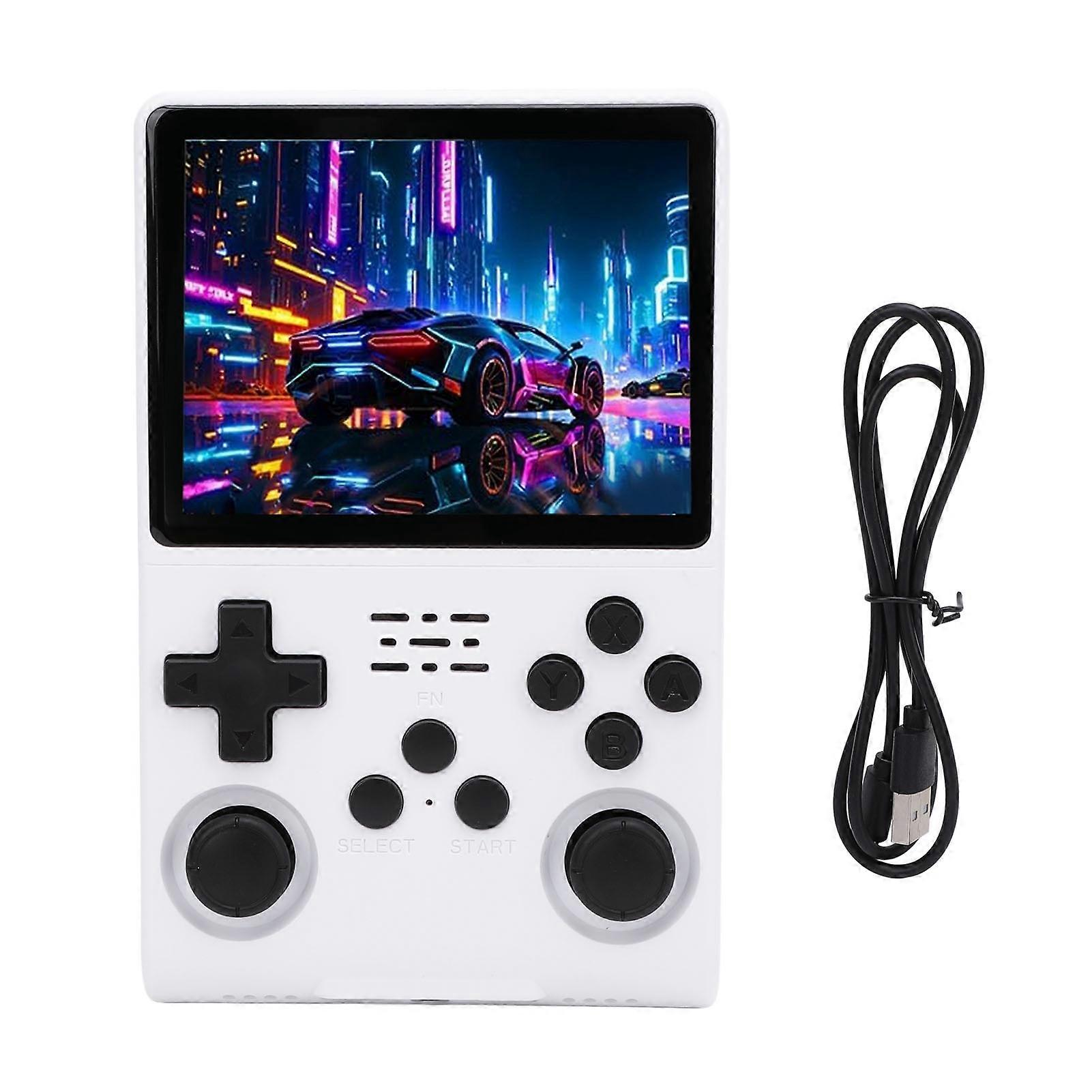 Console de jeu portable rétro avec écran IPS 3,5 pouces (640 x 480), 256 Go de mémoire, 30 000 jeux, 45 émulateurs intégrés, blanc