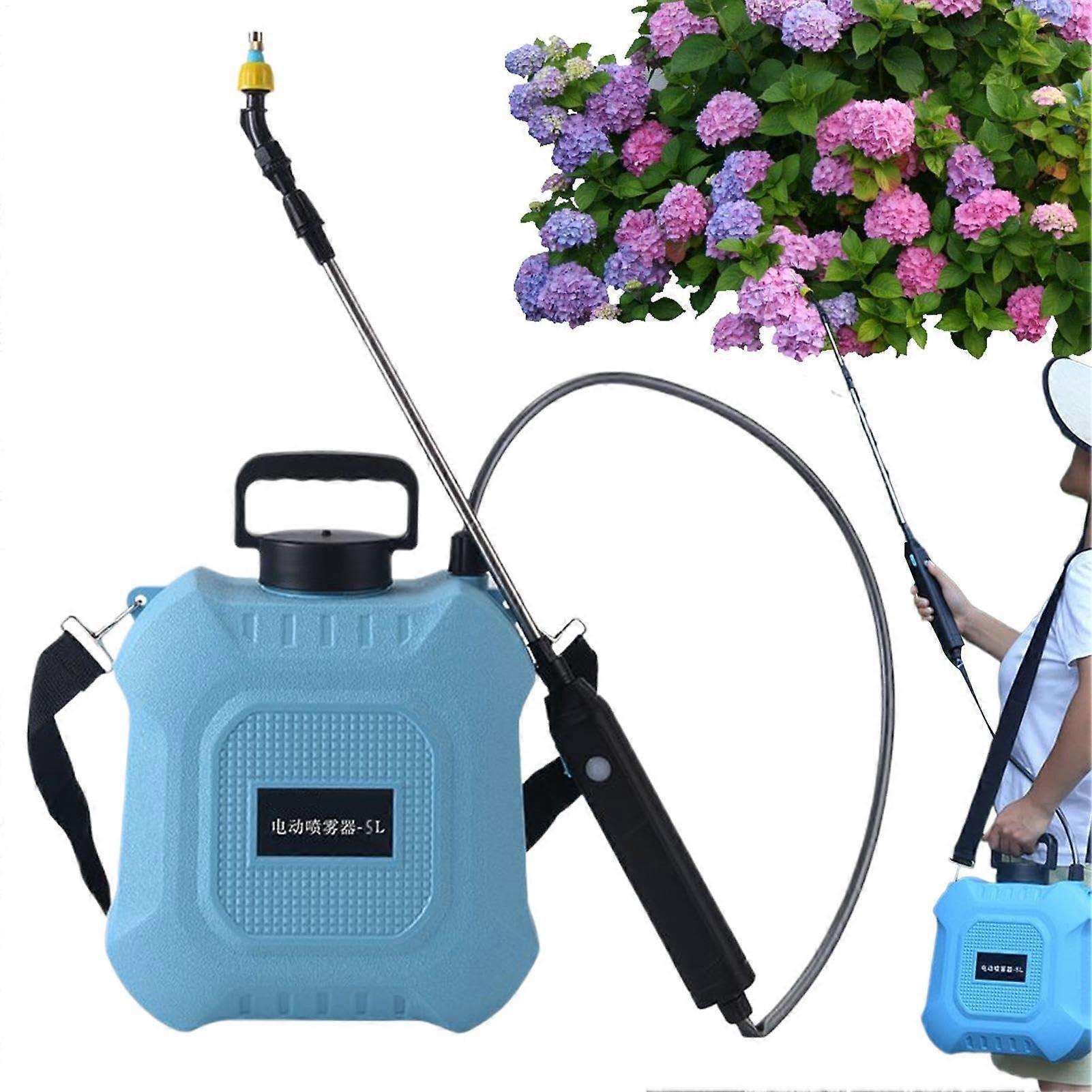 Electric Battery-Powered Sprayer 5L/8L USB Rechargeable Pump, Adjustable Nozzle, Retractable Wall, Shoulder Strap