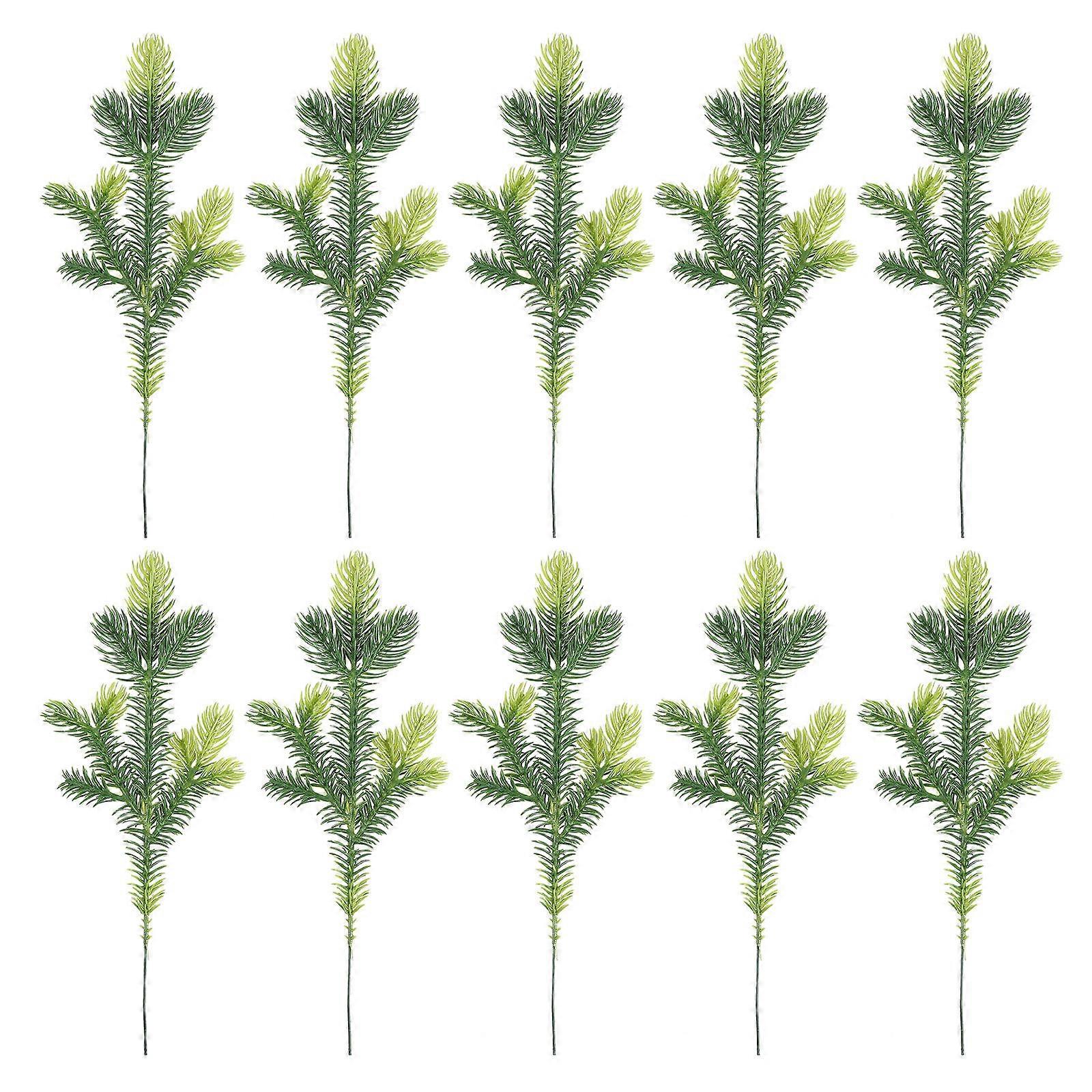 20PCS Artificial Pine Needle Branches for Christmas DIY Decorations – Gradient Color Fake Pine Needles for Wreaths, Garlands, Ornaments, Party