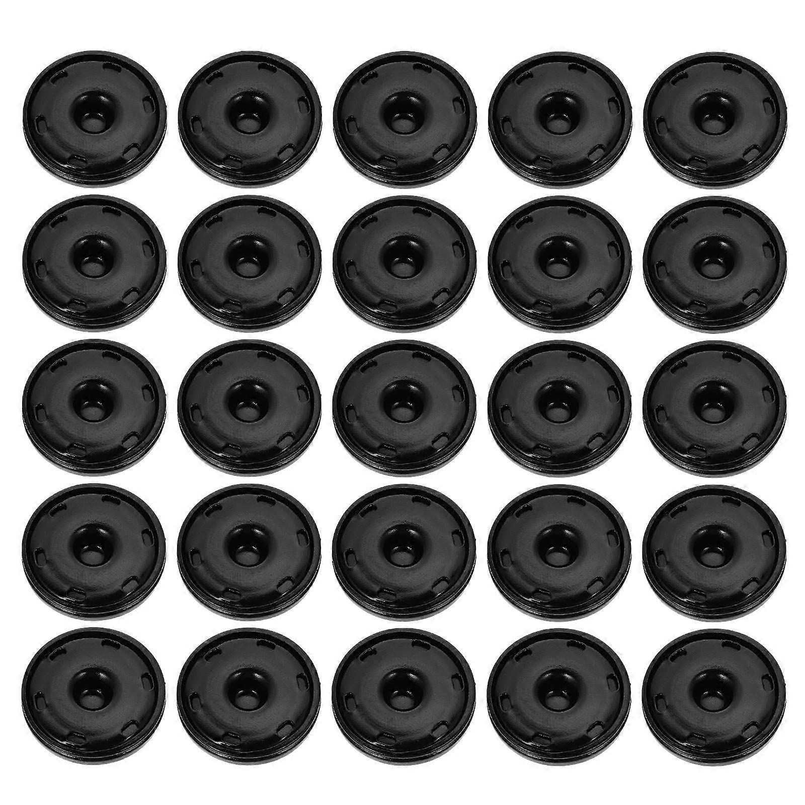 Buttons For Jackets Women Sewing Alloy Buttons Clothing Fastener 2 5x2 5cm Black Circular 50Pcs