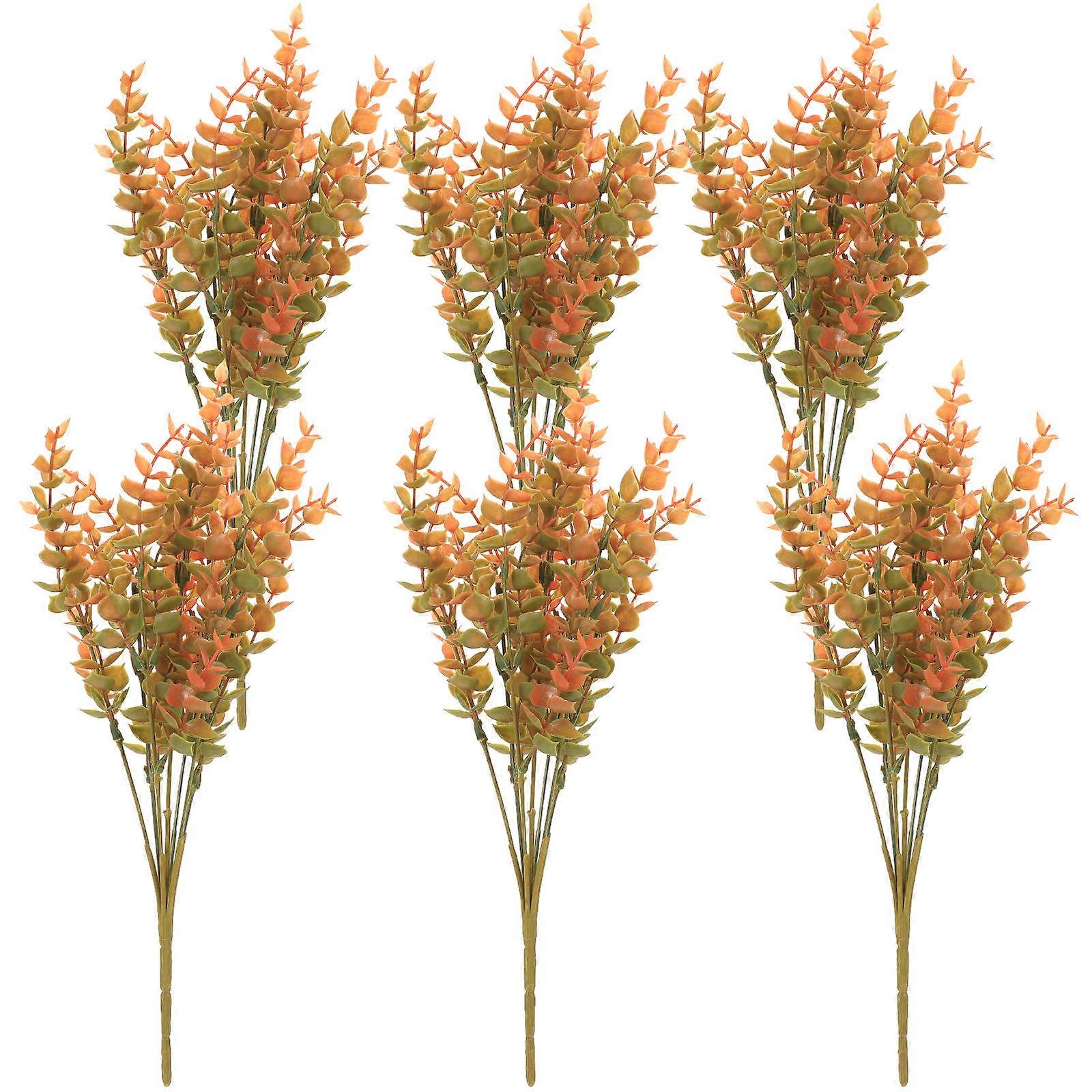 Artificial Eucalyptus Leaf Branches Home Decoration Natural Atmosphere 10x10x35cm 6Pcs