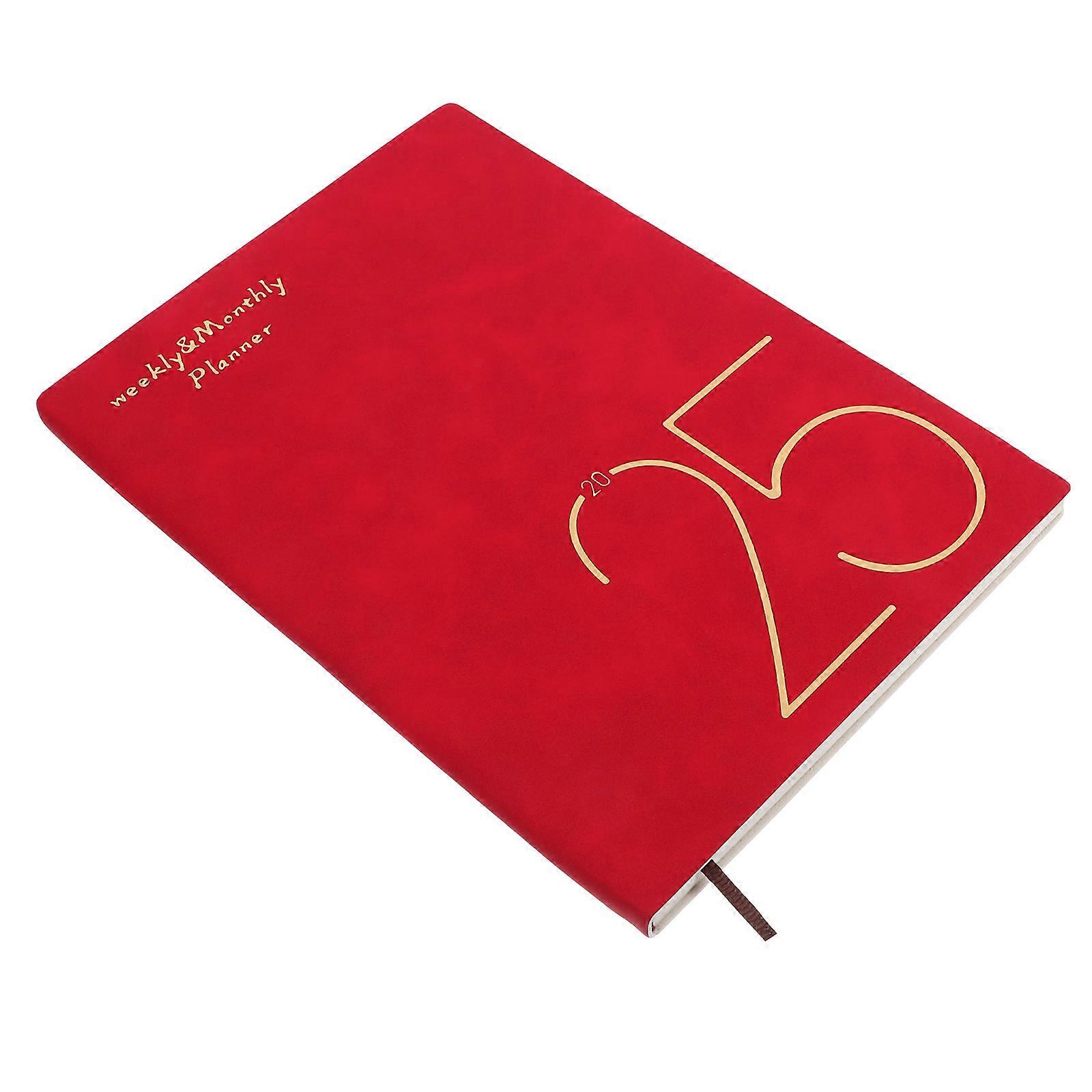Appointment Planner Multi-Function Note Book Portable Planner Organizer Travel Use Red 21.90X14.80X1.20CM Idea Listing 1Set